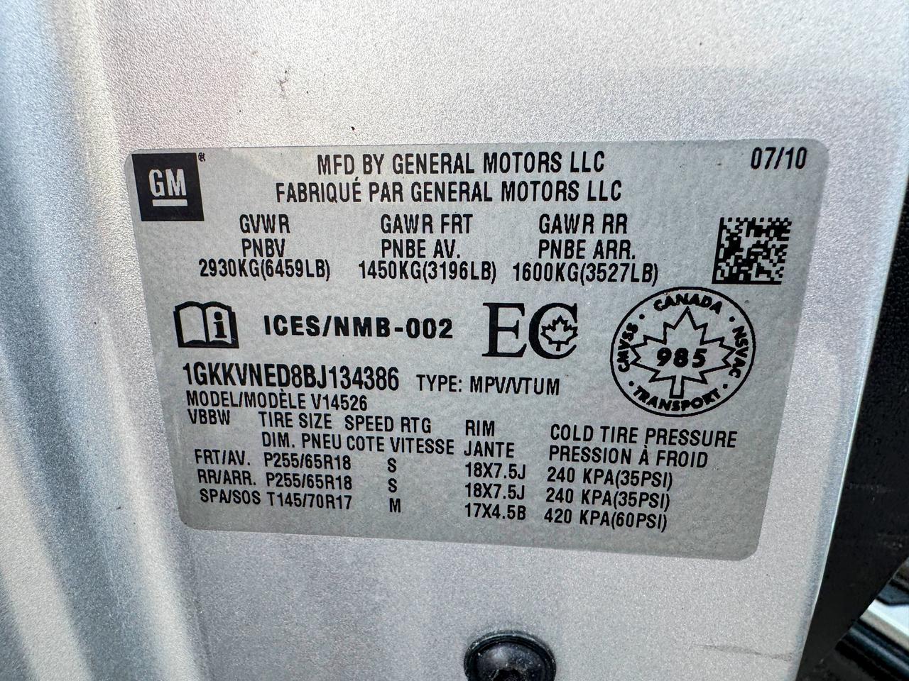 2011 GMC Acadia SLE1 Photo