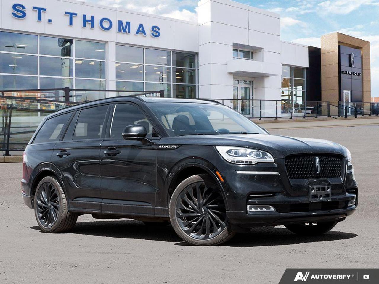 Recent Arrival!<br>Aviator Reserve, 4D Sport Utility, 3.0L V6, 10-Speed Automatic, AWD, Black, Roast Leather, 4-Pin & 7-Pin Connectors, Active Park Assist 2.0, Adaptive Pixel LED Headlamps, Black Exterior Elements, Blind Spot Information System, Body-Colour Exterior Elements, Class IV Hitch & Wiring, Class IV Trailer Tow Package, Equipment Group 201A, Evasive Steering Assist, Forward/Side/Rear Parking Sensors, Head-Up Display, Illumination Package, Intelligent Adaptive Cruise Control, Jet Appearance Package, LED Fog Lamps, Lincoln Co-Pilot360 1.5 Plus, Lincoln Lit Star in Grille, Luxury Package, Perfect Position Seats (30-Way) w/Active Motion, Phone As A Key, Radio: Revel Ultima 3D Audio System w/28 Speakers, Rear Door Sunshades, Reverse Brake Assist, SiriusXM Radio, Smart Trailer Tow, SYNC 3 Communication & Entertainment System, Trailer Sway Control, Wheels: 22 Black Aluminum.<br><br><br>AWD<br>10-Speed Automatic 3.0L V6<br>Black<br>CARFAX Canada No Reported Accidents