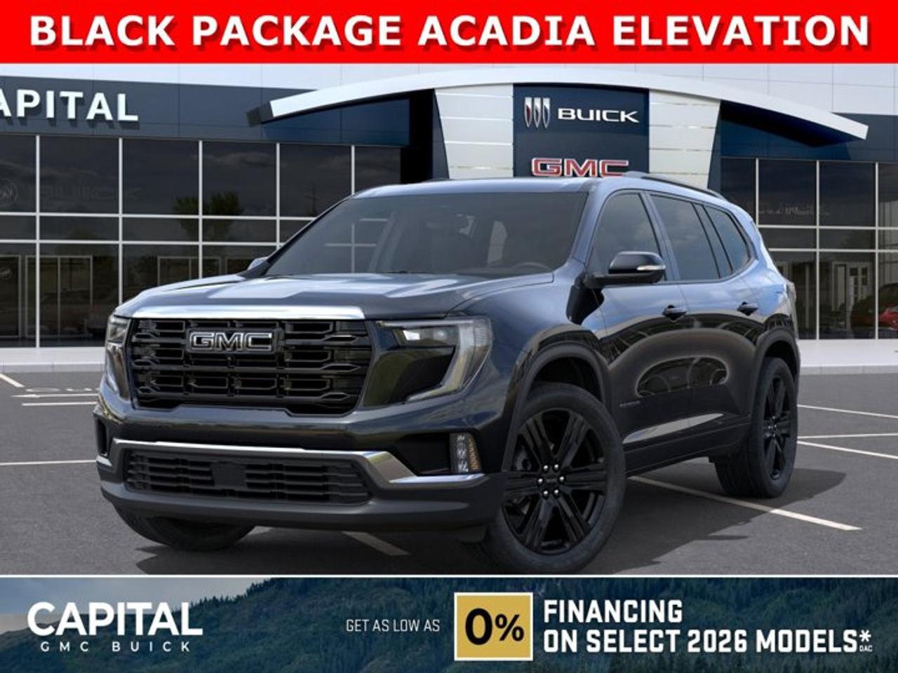 Check out this 2026 GMC Acadia Elevation! Equipped with amazing options like the Black Package, Luxury Package, Heated 1st and 2nd row Seating, Heated Steering, Black 22 Inch Wheels, Black Emblems, Heads-up Display, Panoramic Sunroof, Heated Wiper Park, Remote Start, MASSIVE 15 Touch Screen, Adaptive Cruise Control, Hands-free Power Liftgate, 360 CAM, Rear Streaming Camera Mirror, Trailering Package, and a ton of other incredible Safety Features... CALL NOW!Ask for the Internet Department for more information or book your test drive today! Text 825-445-0521 for fast answers at your fingertips!AMVIC Licensed Dealer - Licence Number B1044900Disclaimer: All prices are plus taxes and include all cash credits and loyalties. See dealer for details. AMVIC Licensed Dealer # B1044900