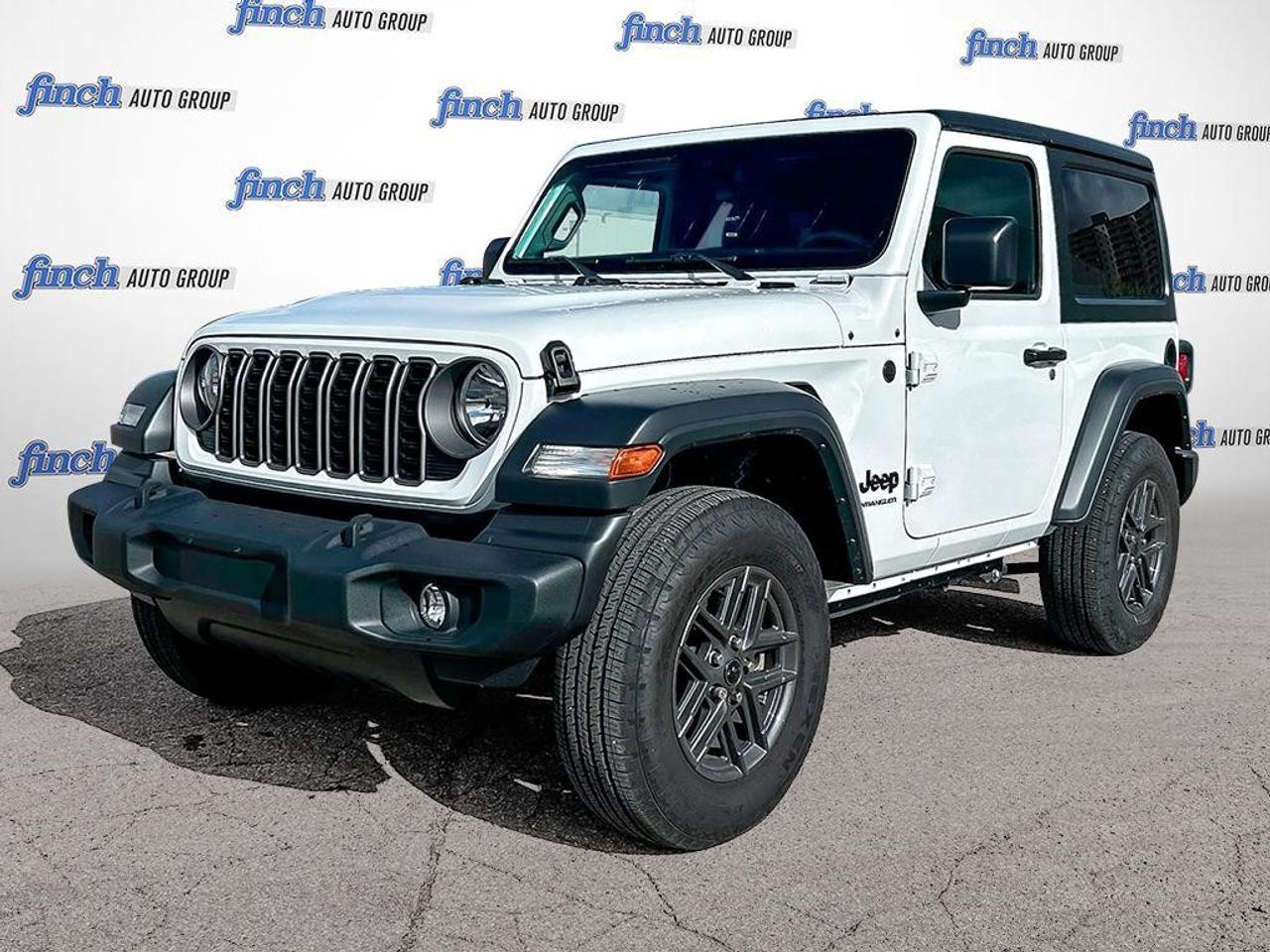 <h3>Key Highlights</h3><ul><li><p>Legendary Jeep 4x4 capability with Command-Trac four-wheel drive system</p></li><li><p>Powerful 3.6L Pentastar V6 engine producing 285 horsepower</p></li><li><p>Removable doors and roof for an authentic open-air driving experience</p></li><li><p>Sport S package adds upgraded convenience and technology features</p></li><li><p>Modern 12.3-inch touchscreen with Apple CarPlay and Android Auto compatibility</p></li><li><p>Trail-ready design with high ground clearance and excellent approach angles</p></li><li><p>Available adaptive cruise control, rearview camera, and advanced safety features</p></li><li><p>Durable body-on-frame construction built for off-road adventures and everyday driving</p></li><li><p>Classic Wrangler styling with removable top and iconic seven-slot grille</p></li></ul>