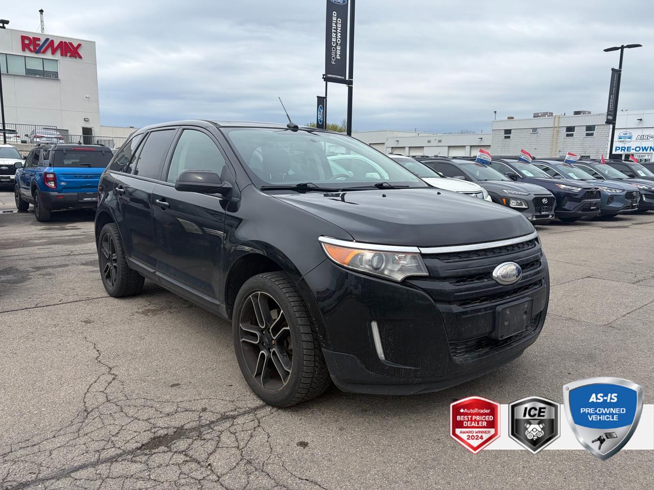 Recent Arrival!<br><br><br>AWD, 3.39 Axle Ratio, Body Colour Grille, Canadian Comfort Package, Canadian Touring Package, Equipment Group 201A, Front Heated Leather-Trimmed Bucket Seats, Panoramic Vista Roof, Rear-View Camera, SEL Appearance Package, SYNC w/MyFord Touch, Unique Leather Trimmed Seats w/Alcantara Suede, Voice-Activated Navigation System, Wheels: 20 Painted Black w/Machined Face.<br><br><br>2014 Ford Edge SEL AS-IS 4D Sport Utility<br>3.5L V6 Ti-VCT 6-Speed Automatic with Select-Shift<br>AWD<br><br>Awards:<br>  * JD Power Initial Quality Study (IQS)   * 2014 KBB.com Brand Image Awards<br><br>Reviews:<br>  * Quiet and comfortable cabin; abundant features; comfortable ride; composed handling; higher fuel economy from available turbocharged four-cylinder engine. Source: Edmunds<br>  * If youre looking for all the amenities of a high-end luxury car in a vehicle that is more versatile and practical than a sedan, the 2014 Ford Edge deserves a long test drive. A smooth ride, quiet cabin and manageable proportions make it as easy to live with as any midsize car. Source: KBB.com<p> </p>

<h4>AS-IS PRE-OWNED VEHICLE</h4>

<p>This vehicle is part of our AS-TRADED inventory. Instead of sending this recent trade-in to a dealer auction, we are offering it to our retail customers first. This is a unique opportunity to purchase a vehicle exactly as it arrived.</p>

<p>The Wholesale Advantage:</p>

<p>
- Unbeatable Pricing: Priced 30-50%<strong> </strong>below typical market value because we have not added any reconditioning costs.<br>
- Raw & Uninspected: We have not performed a mechanical inspection. You are purchasing the vehicle in its original, untouched condition.<br>
- Mechanics Special: Ideal for DIY buyers or those with their own service connections who want to handle the work themselves.<br>
- Direct Access: You get the first opportunity to buy this local trade-in before it is offered to wholesalers.
</p>

<p><em>See below for mandatory As-Is disclosure.</em></p>

<p>This vehicle is being sold AS-IS, unfit, not e-tested, and is not represented as being in roadworthy condition, mechanically sound or maintained at any guaranteed level of quality. The vehicle may not be fit for use as a means of transportation and may require substantial repairs at the purchasers expense. It may not be possible to register the vehicle to be driven in its current condition. This vehicle does not qualify for AutoIQs 7-Day Money Back Guarantee</p>

<p>The buyer of this vehicle will be responsible for all costs associated with passing a Ministry of Transportation Safety Inspection, which is needed to license a vehicle in the Province of Ontario. We are offering this vehicle at a reduced price, as the buyer will be responsible for all costs associated with making this vehicle roadworthy. We have not inspected this vehicle mechanically and do not know what repairs/costs are involved in getting it roadworthy. It may or may not have mechanical, cosmetic, safety and/or emissions issues. By allowing you to choose where and how you want the certifications completed, you have an opportunity to save money!</p>

<p>SPECIAL NOTE: This vehicle is reserved for AutoIQs retail customers only. Please, no dealer calls. Errors and omissions excepted.</p>

<p>*As-traded, specialty or high-performance vehicles are excluded from the 7-Day Money Back Guarantee Program (including, but not limited to Ford Shelby, Ford mustang GT, Ford Raptor, Chevrolet Corvette, Camaro 2SS, Camaro ZL1, V-Series Cadillac, Dodge/Jeep SRT, Hyundai N Line, all electric models)</p>