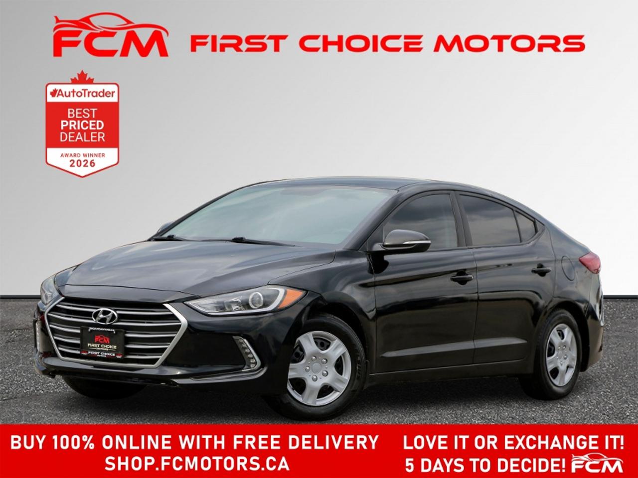 ** ** SPECIAL LIMITED TIME OFFER ** ** PURCHASE ANY VEHICLE THIS WEEK AND RECEIVE 4 BRAND-NEW ALL-SEASON TIRES AT NO ADDITIONAL COST!!! DON   T MISS THIS EXCLUSIVE CHANCE TO UPGRADE YOUR RIDE AND STAY PREPARED FOR ANY WEATHER!!! <br><br>EXCITING NEWS FROM FIRST CHOICE MOTORS! Our brand-new online showroom is now open to the public, bringing the ultimate car shopping experience right to your fingertips! Enjoy a 100% online car shopping experience, with over 500 certified vehicles in stock, comprehensive protection plans, and thousands of new auto parts & accessories available! Plus, for a limited time, were offering FREE deliveries across Ontario on all vehicle purchases! Dont miss out   visit Shop.fcmotors.ca to find and upgrade your perfect vehicle today!<br><br>Welcome to First Choice Motors, the largest car dealership in Toronto of pre-owned cars, SUVs, and vans priced between $5000-$15,000. With an impressive inventory of over 300 vehicles in stock, we are dedicated to providing our customers with a vast selection of affordable and reliable options. <br><br>Were thrilled to offer a used 2018 Hyundai Elantra GL, black color with 191,000km (STK#9793) This vehicle was $9990 NOW ON SALE FOR $8990. It is equipped with the following features:<br>- Automatic Transmission<br>- Heated seats<br>- Bluetooth<br>- Apple CarPlay<br>- Reverse camera<br>- Power windows<br>- Power locks<br>- Power mirrors<br>- Air Conditioning<br><br>At First Choice Motors, we believe in providing quality vehicles that our customers can depend on. All our vehicles come with a 36-day guarantee on all safety related items. We also offer additional warranty options up to 5 years for our customers who want extra peace of mind.<br><br>Furthermore, all our vehicles are sold fully certified with brand new brakes rotors and pads, a fresh oil change, and brand new set of all-season tires installed & balanced. You can be confident that this car is in excellent condition and ready to hit the road.<br><br>At First Choice Motors, we believe that everyone deserves a chance to own a reliable and affordable vehicle. Thats why we offer financing options with low interest rates starting at 7.9% O.A.C. Were proud to approve all customers, including those with bad credit, no credit, students, and even 9 socials. Our finance team is dedicated to finding the best financing option for you and making the car buying process as smooth and stress-free as possible.<br><br>Our dealership is open 7 days a week to provide you with the best customer service possible. We carry the largest selection of used vehicles for sale under $9990 in all of Ontario. We stock over 300 cars, mostly Hyundai, Chevrolet, Mazda, Honda, Volkswagen, Toyota, Ford, Dodge, Kia, Mitsubishi, Acura, Lexus, and more. With our ongoing sale, you can find your dream car at a price you can afford. Come visit us today and experience why we are the best choice for your next used car purchase!<br><br>All prices include $22.00 OMVIC Fee.  Excludes, license plates, ownership registration and ONTARIO HST (13%)<br>*No Credit Card payments can be accepted for Vehicle Purchases*