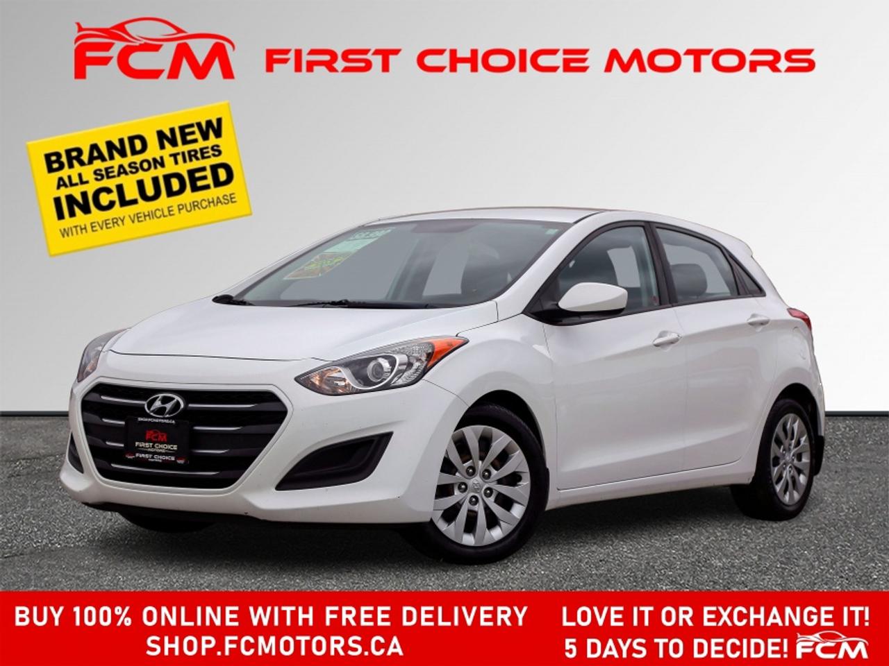 ** ** SPECIAL LIMITED TIME OFFER ** ** PURCHASE ANY VEHICLE THIS WEEK AND RECEIVE 4 BRAND-NEW ALL-SEASON TIRES AT NO ADDITIONAL COST!!! DON   T MISS THIS EXCLUSIVE CHANCE TO UPGRADE YOUR RIDE AND STAY PREPARED FOR ANY WEATHER!!! <br><br>EXCITING NEWS FROM FIRST CHOICE MOTORS! Our brand-new online showroom is now open to the public, bringing the ultimate car shopping experience right to your fingertips! Enjoy a 100% online car shopping experience, with over 500 certified vehicles in stock, comprehensive protection plans, and thousands of new auto parts & accessories available! Plus, for a limited time, were offering FREE deliveries across Ontario on all vehicle purchases! Dont miss out   visit Shop.fcmotors.ca to find and upgrade your perfect vehicle today!<br><br>Welcome to First Choice Motors, the largest car dealership in Toronto of pre-owned cars, SUVs, and vans priced between $5000-$15,000. With an impressive inventory of over 300 vehicles in stock, we are dedicated to providing our customers with a vast selection of affordable and reliable options. <br><br>Were thrilled to offer a used 2017 Hyundai Elantra GT, white color with 195,000km (STK#9815) This vehicle was $8990 NOW ON SALE FOR $7990. It is equipped with the following features:<br>- Automatic Transmission<br>- Hatchback<br>- Heated seats<br>- Bluetooth<br>- Power windows<br>- Power locks<br>- Power mirrors<br>- Air Conditioning<br><br>At First Choice Motors, we believe in providing quality vehicles that our customers can depend on. All our vehicles come with a 36-day guarantee on all safety related items. We also offer additional warranty options up to 5 years for our customers who want extra peace of mind.<br><br>Furthermore, all our vehicles are sold fully certified with brand new brakes rotors and pads, a fresh oil change, and brand new set of all-season tires installed & balanced. You can be confident that this car is in excellent condition and ready to hit the road.<br><br>At First Choice Motors, we believe that everyone deserves a chance to own a reliable and affordable vehicle. Thats why we offer financing options with low interest rates starting at 7.9% O.A.C. Were proud to approve all customers, including those with bad credit, no credit, students, and even 9 socials. Our finance team is dedicated to finding the best financing option for you and making the car buying process as smooth and stress-free as possible.<br><br>Our dealership is open 7 days a week to provide you with the best customer service possible. We carry the largest selection of used vehicles for sale under $9990 in all of Ontario. We stock over 300 cars, mostly Hyundai, Chevrolet, Mazda, Honda, Volkswagen, Toyota, Ford, Dodge, Kia, Mitsubishi, Acura, Lexus, and more. With our ongoing sale, you can find your dream car at a price you can afford. Come visit us today and experience why we are the best choice for your next used car purchase!<br><br>All prices include $22.00 OMVIC Fee.  Excludes, license plates, ownership registration and ONTARIO HST (13%)<br>*No Credit Card payments can be accepted for Vehicle Purchases*