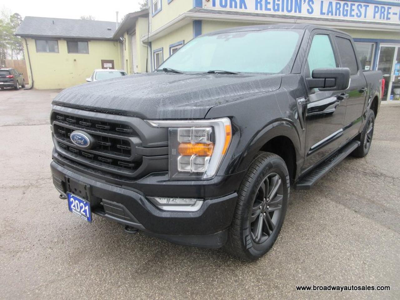 2021 Ford F-150 WORK READY XLT-SPORT-VERSION 5 PASSENGER 5.0L - V8.. 4X4.. CREW-CAB.. SHORTY.. NAVIGATION.. HEATED SEATS.. POWER PEDALS.. BACK-UP CAMERA..