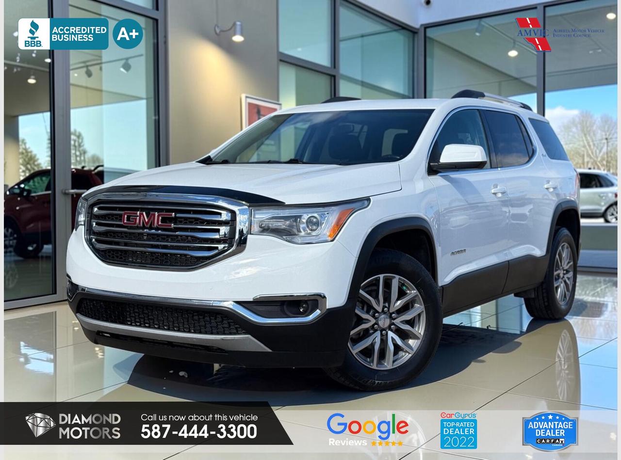 LIMITED TIME at Diamond Motors <br/> Drive away with a FREE 1-Year Warranty + low payments included at Listed Price. T&Cs Apply. <br/> <br/> <br/> Now Available: 2018 GMC Acadia SLE2 White has 151,622 KM on it. 3.6L 6 Cylinder Engine engine, All-Wheel Drive, Automatic transmission, 7 Seater passengers, on special price for $16,900.00. <br/> <br/> <br/> 3.6L 6 CYLINDER ENGINE, CERTIFIED, BACKUP CAMERA, BLUETOOTH, HEATED SEATS, REMOTE STARTER, BRAND NEW TIRES, KEYLESS ENTRY, AWD, CRUISE CONTROL, 7 SEATS, DUAL CLIMATE CONTROL, POWER SEATS, PUSH START AND MUCH MORE!!! <br/> <br/> <br/> Book your appointment today for Test Drive. We offer contactless Test drives & Virtual Walkarounds. Stock Number: 261054 <br/> Disclosure: This vehicle was previously registered in MB. Vehicle has passed all required inspections in Alberta. <br/> The vehicle was in need of repairs as a result of an incident or collision that cost more than $3,000 including parts and labour. <br/> At Diamond Motors, we are dedicated to providing you with an outstanding car-buying experience, offering quality pre-owned vehicles at prices that fit your budget. Our transparent and honest approach means you can expect straightforward guidance without any high-pressure sales tactics. We believe in building lasting relationships with our customers by offering personalized service tailored to your needs. From the moment you step onto our lot, our team is here to support you every step of the way, ensuring you leave confident in your decision. Trust, integrity, and customer satisfaction are the foundation of everything we do. <br/> <br/> <br/> Why Choose Diamond Motors?<br/> <br/> Certified Pre-Owned Vehicles <br/> Family Owned & Operated <br/> 100+ Vehicles in Stock <br/> Finance & Extended Warranty Available <br/> Transparent Pricing <br/> Inspection & Carfax Provided <br/> No-Pressure Buying Experience <br/> Full Disclosure Guaranteed <br/> Top Google Rated Dealership <br/> Trade-Ins Welcome <br/> AMVIC Licensed & BBB Accredited <br/> CarGurus Top-Rated Dealer (2022 & 2024) <br/> <br/> <br/> Phone to schedule an appointment @ 587-444-3300 or simply browse our inventory online www.diamondmotors.ca or come and see us at our location at <br/> 3403 93 street NW, Edmonton, T6E 6A4 <br/> <br/> <br/> To view the rest of our inventory: <br/> www.diamondmotors.ca/inventory <br/> <br/> <br/> This dealership provides all required disclosures in accordance with AMVIC regulations. A completed Mechanical Fitness Assessment and its associated inspection work order will be supplied with every vehicle. A Carfax (or equivalent) vehicle history report will also be provided, including available information on previous damage, accident history, stolen or salvage status, and jurisdictional records. <br/> Customers are encouraged to review all vehicle features, options, and equipment for accuracy prior to purchase. <br/>