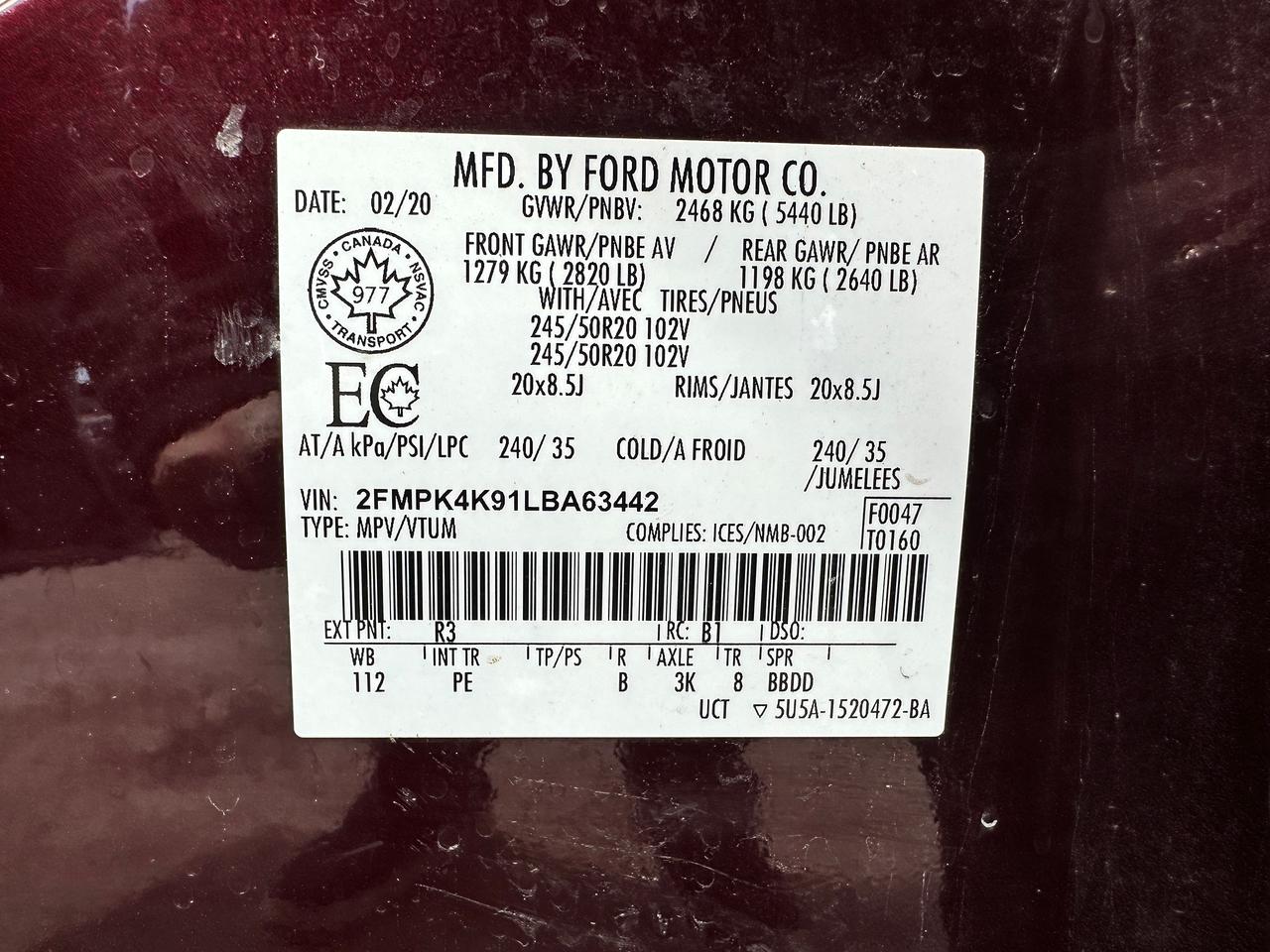 2020 Ford Edge TitaniumAWD HTD/CLD-LTHR PanoRoof XM NAV CarPlay Photo