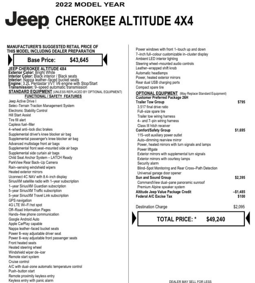 2022 Jeep Cherokee Altitude 4x4 - Photo #17