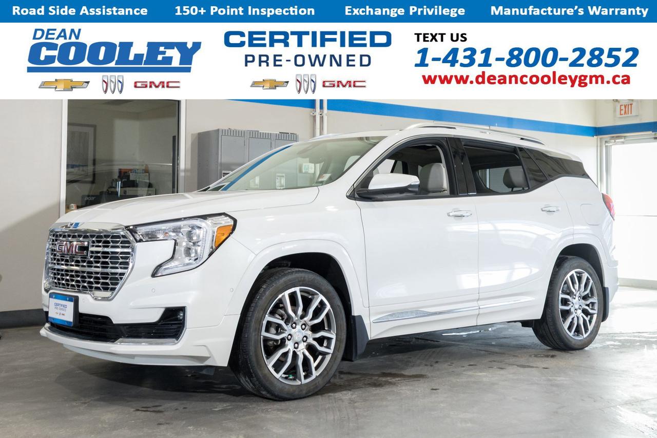 Heads-Up Display, Cooled Front Seats, Power Liftgate, Android Auto, Apple CarPlay, All-Wheel Drive, Adaptive Cruise Control    * This 2024 GMC Terrain Denali trim is the epitome of luxury in the Terrain lineup, featuring exclusive Denali branding, a refined interior, and advanced technology.   * Enjoy the convenience and luxury of power-adjustable and leather-appointed seats, complete with Denali logo embossing.   * The Denali trim offers a cutting-edge Heads-Up Display, providing crucial driving information without taking your eyes off the road.   * Stay connected and entertained with the 8 diagonal GMC Infotainment System, featuring Android Auto and Apple CarPlay capabilities for seamless smartphone integration.   * All-wheel drive enhances stability and traction, making it perfect for all-season driving in the Parkland region.   * Experience comfort with cooled front seats and the Skyscape Power Sunroof, offering an airy and premium cabin feeling.   * Safety is a priority with features like Adaptive Cruise Control, Lane Departure Warning, and Blind Spot Monitoring.  Dean Cooley GM has been serving the Parkland area since 1995, and we are proud to have contributed to the areas automotive needs for almost three decades. Specializing in Chevrolet, Buick, and GMC vehicles, along with certified pre-owned options, we take pride in matching you with the perfect vehicle to suit your needs. Our in-house financial experts are dedicated to simplifying the financing and leasing process, offering personalized solutions. At the heart of our operation lies our service department, complete with a cutting-edge collision and glass center. Here, we service all makes and models with meticulous precision and care. We also have a comprehensive parts department, stocked with essential parts, accessories, and tires all conveniently located under one roof. Visit us today at 1600 Main Street South in Dauphin and experience a new standard in the automotive industry.