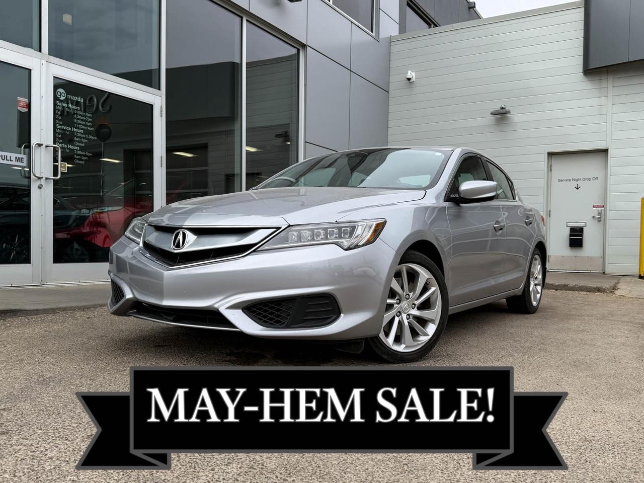 Discover the perfect blend of luxury, performance, and reliability with this pre-owned 2017 Acura ILX Premium Sedan in sleek Silver. Powered by a spirited 2.4L DOHC i-VTEC 4-cylinder engine paired with an 8-speed dual-clutch automatic transmission, it delivers smooth, responsive handling and efficient driving. Step inside to experience heated leather-trimmed seats, dual-zone automatic climate control, and a premium AM/FM/CD/XM audio system with integrated navigation for comfort and convenience on every journey. Safety features like adaptive cruise control, lane departure prevention, blind spot warning, and a rearview camera provide peace of mind. Finished with stylish 17 alloy wheels and LED headlights, this Acura ILX Premium is your sophisticated, fun-to-drive sedanready to elevate your daily drive. Contact us today to schedule your test drive!Go Mazda is an AMVIC licensed business