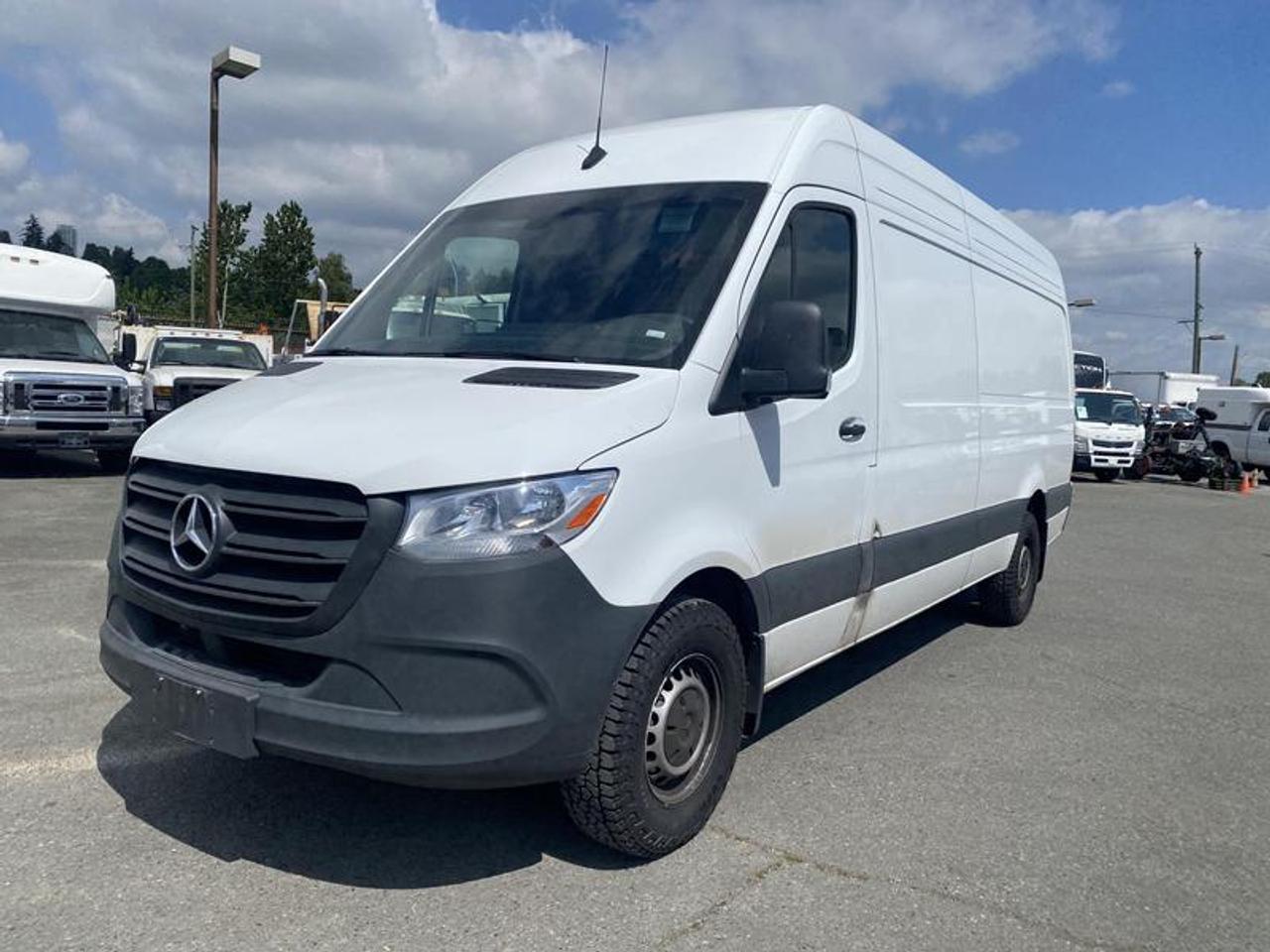 2024 Mercedes-Benz Sprinter 2500 High Roof 170-inch WheelBase Cargo Van Diesel, 2.0L, 4 cylinder, 2 door, automatic, 4X2, cruise control, air conditioning, AM/FM radio, power door locks, power windows, power mirrors, white exterior, black interior, cloth.  $58,510.00 plus $375 processing fee, $58,885.00 total payment obligation before taxes.   Listing report, warranty, contract commitment cancellation fee, financing available on approved credit (some limitations and exceptions may apply). All above specifications and information is considered to be accurate but is not guaranteed and no opinion or advice is given as to whether this item should be purchased. We do not allow test drives due to theft, fraud, acts of vandalism and undetectable impaired driving. Instead we provide the following benefits: Complimentary Warranty (with options to extend), Limited Money Back Satisfaction Guarantee on Fully Completed Contracts, Contract Commitment Cancellation, and an Open-Ended Sell-Back Option. Ask seller for details or call 604-522-REPO(7376) to confirm listing availability.
