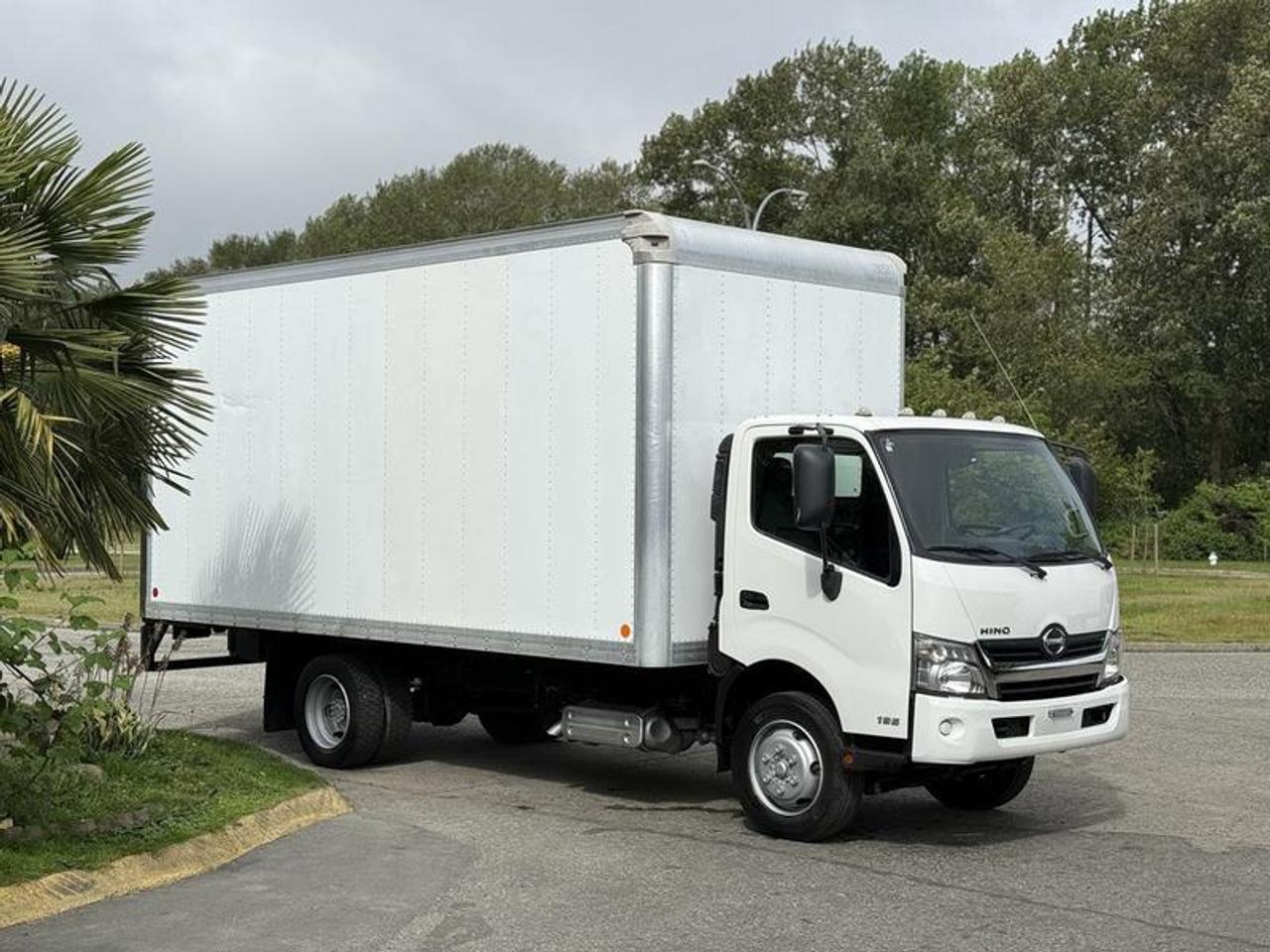 This 2018 Hino 195 cube van is powered by a 5.1L 4-cylinder diesel engine paired with an automatic transmission and rear-wheel drive, offering a practical commercial platform for delivery, moving, or fleet use. It features a spacious cargo body measuring approximately 17 feet 8 inches long, 7 feet 8 inches wide, and 7 feet 10 inches high, providing substantial enclosed cargo capacity.

Additional equipment includes air conditioning, AM/FM radio with CD player, backup camera, power mirrors, and heated mirrors for added convenience and visibility. Overall vehicle dimensions are approximately 26 feet 5 inches long and 11 feet high. Finished in white with a grey cloth interior, this cube van offers a straightforward and capable setup suited for commercial transport applications. This item is currently OFFSITE. You must register an appointment with our office to schedule an offsite viewing. Appointments must be made a minimum of one business day in advance (and as defined by the days that Repo.com is open for business) before your appointment can be scheduled and confirmed. We may, at our own discretion, instead opt to transport smaller items to Repo.coms main yard for viewing purposes.  $53,820.00 plus $375 processing fee, $54,195.00 total payment obligation before taxes.   Listing report, warranty, contract commitment cancellation fee, financing available on approved credit (some limitations and exceptions may apply). All above specifications and information is considered to be accurate but is not guaranteed and no opinion or advice is given as to whether this item should be purchased. We do not allow test drives due to theft, fraud, acts of vandalism and undetectable impaired driving. Instead we provide the following benefits: Complimentary Warranty (with options to extend), Limited Money Back Satisfaction Guarantee on Fully Completed Contracts, Contract Commitment Cancellation, and an Open-Ended Sell-Back Option. Ask seller for details or call 604-522-REPO(7376) to confirm listing availability.