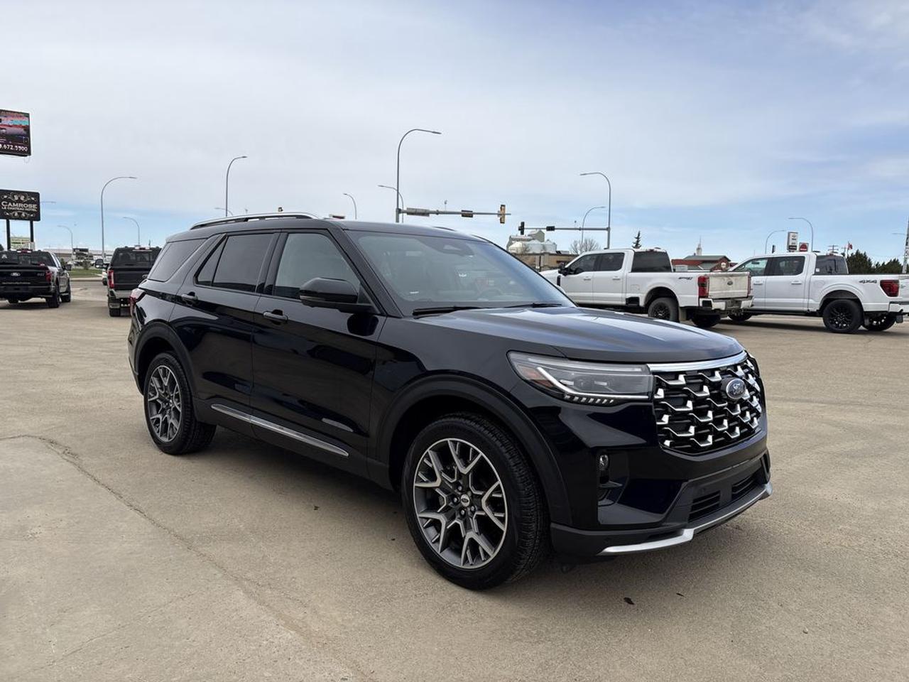 Ford Blue Advantage.  Rates from 5.09% to 5.89% available.  Comes with Blue Plan - additional 6 / 10,000KM PreimiumCare ESP, SiriusXM 3 Month Activation, Connected Services Trial 90 days, 10,000 Ford Rewards Points, Full tank of Fuel.THE PRICE YOU SEE, PLUS GST. GUARANTEED!APPLE CARPLAY/ANDROID AUTO COMPATABLE! 3.0 LITER ECOBOOST V6, 10 SPEED AUTO, PLATINUM TRIM(600a), MOJAVE DUSK LEATHER SEATS, HEATED/VENTED FRONT SEATS, 2ND ROW HEATED SEATS, PLATINUM ULTIMATE PKG, PANORAMIC VISTA ROOF, LUX LEATHER PKG, HEATED STEERING WHEEL, B&O AUDIO SYSTEM.     The 2025 Ford Explorer Platinum is a luxurious and highly equipped midsize SUV designed to offer top-tier comfort, advanced technology, and impressive performance. Powered by a 3.0-liter V6 engine, likely turbocharged, it delivers strong acceleration, refined handling, and the capability to tow and handle diverse driving conditions with ease. The 600A package enhances the vehicle with a comprehensive suite of features, including upgraded infotainment, premium audio, advanced safety systems, and additional convenience options, elevating the driving experience to a more luxurious level. The Lux Leather Package adds plush leather upholstery throughout the interior, along with heated and ventilated seats, creating a refined and comfortable cabin environment. The Platinum Ultimate Package further enhances this luxury with exclusive features such as premium interior trims, advanced driver-assistance systems, panoramic sunroof, and possibly unique styling details, making the Explorer Platinum a sophisticated and versatile family SUV. Overall, this model combines powerful performance, high-end amenities, and cutting-edge technology, catering to those seeking a premium driving experience.Do you want to know more about this vehicle, CALL, CLICK OR COME ON IN!*AMVIC Licensed Dealer; CarFax and Full Mechanical Inspection Included.