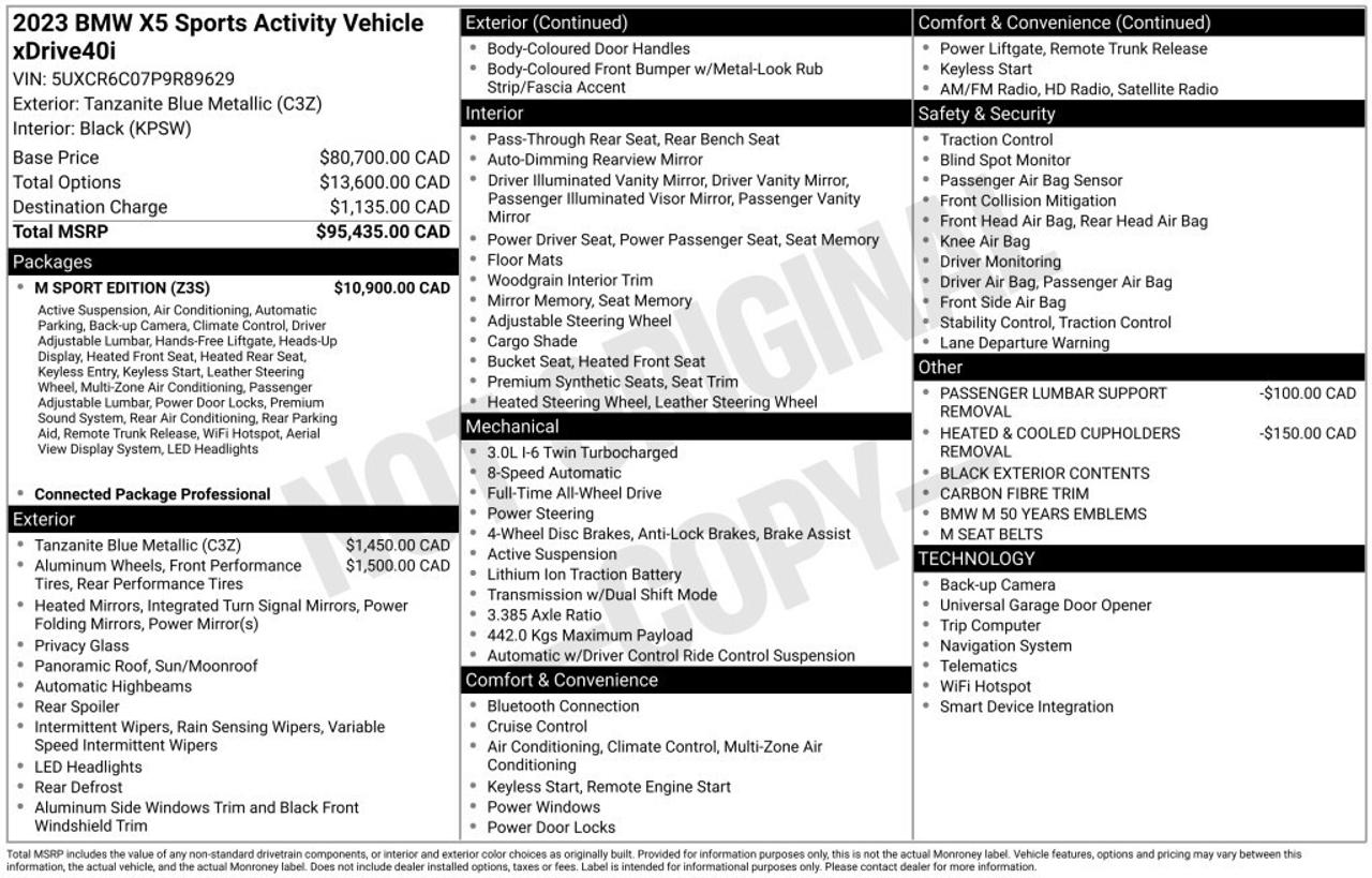 2023 BMW X5 xDrive40i /M Sport Edition Z3S/No accidents Photo