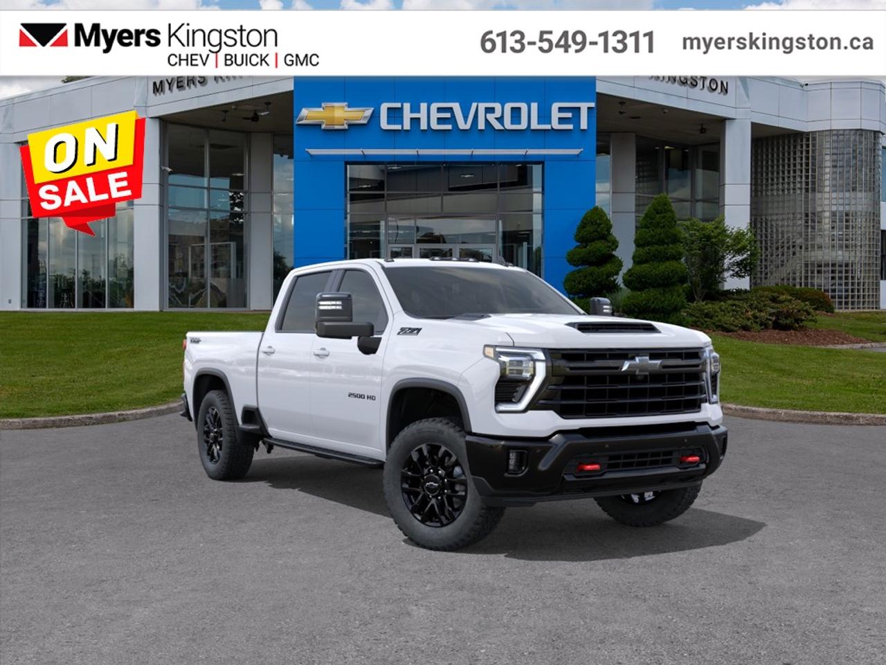 <b>Convenience Package II, Remote Start Package, Leather Seats, Power Tailgate, Z71 Off-Road Package!</b><br> <br>  SPECIAL! EMPLOYEE PRICING ON NOW! Was $107390. Now $97353! $10037 discount until Aug 31!  <br> <br/>The 2026 Chevrolet Silverado 2500 offers full-size pickup strength, refined comfort, and smart technology designed for demanding work and rugged adventure.<br> <br>The 2026 Chevrolet Silverado 2500 blends rugged capability with modern refinement, making it a strong choice for those who need serious truck performance without sacrificing comfort. Inside, youll find an interior equipped with smart features, connected tech, and a layout that supports both work and life on the go. Built on a tried-and-true platform and backed by Chevrolets reputation, the Silverado 2500 stands ready to take on heavy loads, long drives, and everything in between.<br> <br>This Summit White sought after diesel Crew Cab 4X4 pickup has an Automatic transmission and is powered by a 470HP 6.6L 8 Cylinder Engine. <br> <br> Our Silverado 2500HDs trim level is LT. This trim rewards you with an upgraded 13.4-inch infotainment screen with navigation capability and a digital drivers display. Also standard include a trailering package with hitch guidance, machined aluminum wheels, SiriusXM satellite radio, heated trailering mirrors, a locking tailgate, Apple CarPlay and Android Auto, and remote keyless entry. Safety features also include automatic emergency braking, front pedestrian braking, lane departure warning, forward collision alert, and following distance indicator. This vehicle has been upgraded with the following features: Convenience Package II, Remote Start Package, Leather Seats, Power Tailgate, Z71 Off-Road Package, Convenience Package.<br><br> <br>To apply right now for financing use this link: <a href=https://www.taylorautomall.com/finance/apply-for-financing/ target=_blank>https://www.taylorautomall.com/finance/apply-for-financing/</a><br> <br/>Weve discounted this vehicle $10037. 4.99% financing for 84 months. Incentives expire 2026-08-31. See dealer for details. <br><br>HST, licensing, and Federal luxury tax (if applicable) are extra. <br><br> Come by and check out our fleet of 60+ used cars and trucks and 170+ new cars and trucks for sale in Kingston.  o~o