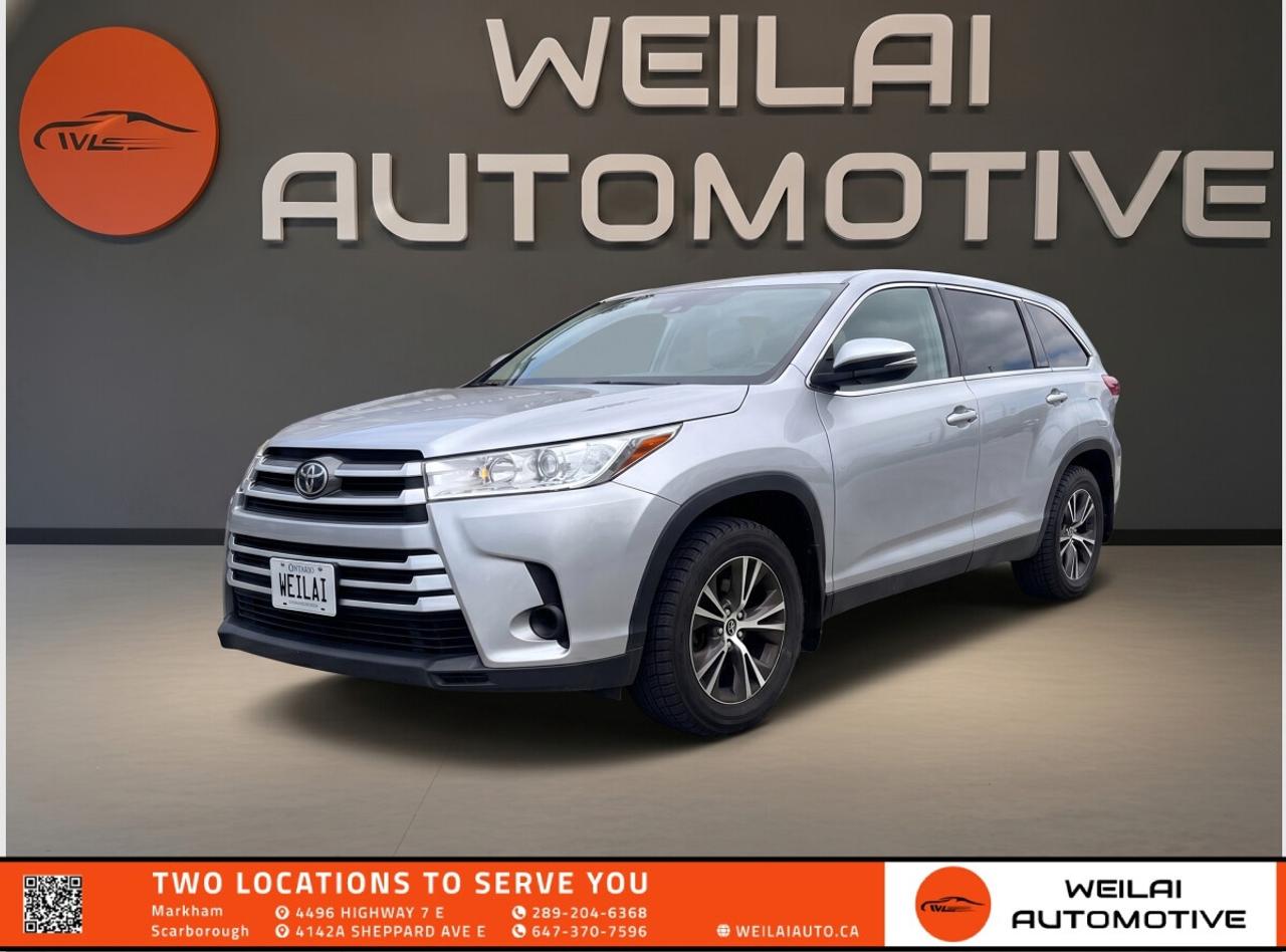All-Wheel Drive | 8-Passenger Seating | Blind Spot Monitor | 6.1-inch Touchscreen Display | 18-inch Alloy Wheels | Low credit? No credit? Established Credit? We accept ALL!!! - Contact Us Today!Test Drive the 2019 Toyota Highlander LE Today! The 2019 Toyota Highlander LE AWD is the perfect family SUV, offering a spacious cabin, legendary Toyota reliability, and exceptional ride comfort. Designed for the Canadian climate, it provides confident handling and ample cargo space to make every road trip or daily commute safe and enjoyable. <br/> PerformanceEngine: 3.5L V6 DOHC 24-valve <br/> Horsepower: 295 hp <br/> Torque: 263 lb-ft <br/> Transmission: 8-speed automatic <br/> Drivetrain: AWD <br/> Exterior18-inch aluminum alloy wheels <br/> Projector-style halogen headlamps <br/> Heated power-adjustable side mirrors with integrated turn signals <br/> LED taillights <br/> Rear privacy glass <br/> Interior8-passenger seating capacity with fabric seat surfaces <br/> 6-way manually adjustable driver seat and 4-way passenger seat <br/> 60/40 split fold-flat second and third-row seats <br/> Dual-zone manual climate control <br/> Front centre console box with ample storage <br/> Technology6.1-inch touchscreen Display Audio system <br/> 6-speaker audio system with Bluetooth capability <br/> Backup camera with projected path <br/> 3.5-inch multi-information display <br/> USB audio input and auxiliary audio jack <br/> SafetyToyota Safety Sense P (Pre-Collision System, Lane Departure Alert, Dynamic Radar Cruise Control, Auto High Beams) <br/> Blind Spot Monitor with Rear Cross-Traffic Alert <br/> Star Safety System (Vehicle Stability Control, Traction Control, Anti-lock Brake System) <br/> 8 standard airbags <br/> Tire Pressure Monitoring System <br/> Approximate Fuel EfficiencyCity: 11.8 L/100 km <br/> Highway: 8.7 L/100 km! <br/> This pristine 2019 Toyota Highlander LE is a highly sought-after model in our inventory and will not stay on the lot for long. Visit Weilai Automotive Inc. in Markham today to experience it for yourself before it is gone! Call us now to schedule your exclusive test drive and secure this incredible SUV. <br/> <br/> <br/> FINANCINGAt Weilai Automotive Inc., were all about giving everyone a fair shot at owning a quality vehicle, no matter their credit history. Whether youre grappling with credit challenges or have a stellar credit record, we have financing options that cater to you. Your specific financing terms will depend on various factors, including your credit rating. For a personalized finance consultation, a signed consent form is needed. Reach out to schedule your appointment today. <br/> WEILAI CERTIFIED PRE-OWNED PROGRAM:*Full Detailing Package <br/> Comprehensive Certification Package <br/> Safety Certification <br/> Financing Available <br/> Extended Warranty Available <br/> Available for only $899 <br/> *Weilai Certified Pre-Owned Program includes: Full interior detailing, full exterior detailing, meticulous vehicle reconditioning. A comprehensive 60-point safety inspection with additional standards. For example, tire and brake treads must be a minimum of 3.5 mm which is 233% of the Ontario standard of 1.5 mm. Access to a large network of lenders to give you the best approval guaranteed. Option to extend the warranty for up to an additional 6 years for an additional fee. <br/> CARFAX REPORTWe believe in full transparency. All vehicles come with a FREE Carfax report. Please visit our listing on weilaiauto.ca or autotrader.ca to obtain your free Carfax report. <br/> CONTACT NOWWe welcome customers from all over the GTA, including Markham, Scarborough, Barrie, Stouffville, Toronto, Richmond Hill, East Gwillimbury, Aurora, North York, East York, Whitby, Brampton, and the surrounding area. Ready to take the next step? Book an appointment, get more info, or get in touch by calling 289-204-6368 or emailing us at salesmanagers@weilaiauto.ca. <br/> <br/> <br/> FEE DISCLOSUREPrice does not include safety certification, HST, or licensing fees. Safety certification available, see the Weilai Certified Pre-Owned Program for details. <br/> FINANCE SPECIAL PRICE ONLYPricing is based on financing. The listed price includes a $1,000 finance rebate. Choosing an alternative payment method may disqualify this rebate. <br/> VEHICLE CONDITIONThe vehicle has been inspected and reconditioned to a premium pre-owned condition and is ready to be test-driven. However, to comply with OMVICs disclosure requirements, please note that this unit is not currently drivable and not certified until it undergoes safety certification. <br/> DISCLAIMERSPlease note that these details are based on the typical specifications for a given year, make, and model, and actual features may vary for the specific VIN provided. The descriptions above and the contents on this vehicle detail page are generated using AI and VIN decoders, which may contain inaccuracies. They are intended for reference only and may not be entirely reliable. Always check the vehicles actual specifications and refer to the owners manual for the most precise and up-to-date information. While Weilai Automotive Inc. strives to provide accurate information, we will not be responsible for any mistakes made on this page. <br/>