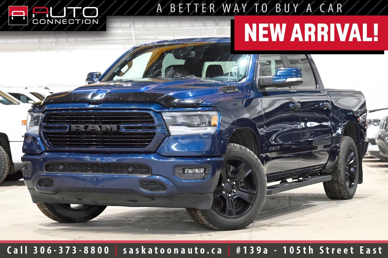 <p><font color=#000000><span><span>Financing & Warranty Available!</span><br><span><br></span></span></font><span>Crew Cab w/ 5.7ft. Box - Accident Free - Lots of Options!</span><span><br></span><span><br>This accident-free <b>2020 RAM 1500 Sport Crew Cab</b> has traveled 128,040 kilometers and brings together bold styling, everyday comfort, and serious capability in one well-rounded truck. Finished in striking Patriot Blue Pearl with a Black leather interior, it stands out with the Sport Performance Hood and premium 20-inch aluminum wheels. Under the hood, the proven 5.7L HEMI V8 pairs with an 8-speed automatic transmission, 4x4, and a 3.92 rear axle ratio to deliver the strength you want for work, towing, and weekend use. With a Class IV hitch receiver, integrated trailer brake controller, anti-spin rear differential, and an impressive 11,280-lb. towing capacity, this RAM is ready to handle the heavy jobs with confidence. Inside, heated and cooled leather seats, a heated steering wheel, dual-zone automatic climate control, and power-adjustable front seats create a refined cabin that is comfortable in every season. Technology is also a major highlight, with Uconnect 4C NAV on an 8.4-inch display, Apple CarPlay, Android Auto, a 4G LTE Wi-Fi hotspot, and a premium 9-speaker Alpine sound system with subwoofer. Practical touches like remote start, remote proximity keyless entry, power-folding heated mirrors with memory, and a spray-in bedliner make daily life easier and add lasting value. Safety and convenience come together with Park-Sense front and rear park assist, a ParkView rear back-up camera, blind-spot and cross-path detection, and automatic high-beam control. For drivers wanting a rugged full-size truck with premium features and standout presence, this 2020 RAM 1500 Sport Crew Cab is a fantastic fit at Saskatoon Auto Connection.<br><br></span><span>Key Features:</span><span><br></span><span><br>- 4x4<br>- Level 2 Equipment Group<br>- Cooled & Heated Leather Seats<br>- Remote Start<br>- Heated Steering Wheel<br>- Apple CarPlay & Android Auto Compatibility<br>- Dual-Pane Panoramic Moonroof<br>- 9-Speaker Alpine Premium Sound System w/ Subwoofer<br>- Park-Sense Front & Rear Park Assist<br>- ParkView Rear Back-Up Camera<br>- Blind-Spot & Cross-Path Detection<br>- Automatic High-Beam Control<br>- Remote Proximity Keyless Entry<br>- Uconnect 4C NAV w/ 8.4-Inch Display<br>- 4G LTE Wi-Fi Hotspot<br>- Dual-Zone Automatic Climate Control<br>- Rear Underseat Compartment Storage<br>- Power-Adjustable Front Seats<br>- Power-Adjustable Pedals<br>- Power-Folding Heated Exterior Mirrors w/ Memory<br>- Sport Performance Hood<br>- 20-Inch Premium Aluminum Wheels<br>- Spray-In Bedliner<br>- Class IV Hitch Receiver<br>- Integrated Trailer Brake Controller<br>- 11,280lb. Towing Capacity<br>- 3.92 Rear Axle Ratio<br>- Anti-Spin Differential Rear Axle<br>- 124-litre Fuel Tank<br>- 8-Speed Automatic Transmission<br>- 5.7L HEMI 8-Cylinder Engine<br><br><b>Exterior Colour:</b> Patriot Blue Pearl<br><b>Interior Colour:</b> Black Leather<br><br><b>OEM Build Sheet:</b> </span><a href=https://www.chrysler.com/hostd/windowsticker/getWindowStickerPdf.do?vin=1C6SRFLT9LN151411 target=_blank><span>https://www.chrysler.com/hostd/windowsticker/getWindowStickerPdf.do?vin=1C6SRFLT9LN151411</span></a><span><br><br></span><span>Unlock a full year of FREE exclusive VIP benefits with your purchase! Enjoy 20% off labor, 25% off tires, free windshield stone chip repairs, and so much more. Visit saskatoonauto.ca/vip-features for all the details.<br></span><span><br>Honesty Pricing eliminates the haggle hassle by providing you with our lowest possible selling price up front. In fact, it is the lowest price in our market, and we will prove it by disclosing a comprehensive market report of what our competitors are selling similar vehicles for.<br></span><span><br>This vehicle meets our Diamond Certification standard, which begins by selecting only premium quality vehicles and subjecting them to a much more comprehensive inspection process than typical dealerships use. Diamond Certified ensures a clean history, exceptional appearance and problem-free operation.<br></span><span><br>At Saskatoon Auto Connection we sell pre-owned automobiles the way we would like to buy them ourselves. Since 2008, we have been dedicated to providing the highest level of integrity and transparency in our industry, in combination with the highest quality vehicles at the most competitive prices in Saskatchewan. Our friendly staff is ready to positively redefine your expectations of the pre-owned automobile space.</span><span></span></p>