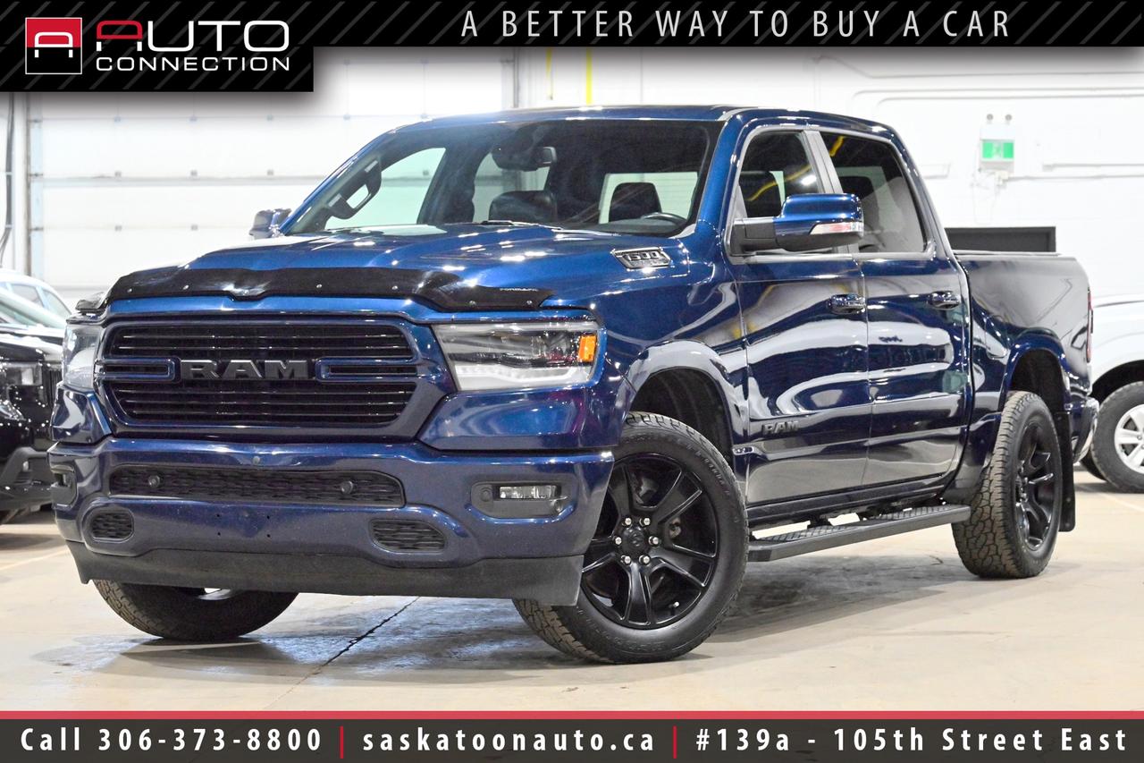 <p><font color=#000000><span><span>Financing & Warranty Available!</span><br><span><br></span></span></font><span>Crew Cab w/ 5.7ft. Box - Accident Free - Lots of Options!</span><span><br></span><span><br>This accident-free <b>2020 RAM 1500 Sport Crew Cab</b> has traveled 128,040 kilometers and brings together bold styling, everyday comfort, and serious capability in one well-rounded truck. Finished in striking Patriot Blue Pearl with a Black leather interior, it stands out with the Sport Performance Hood and premium 20-inch aluminum wheels. Under the hood, the proven 5.7L HEMI V8 pairs with an 8-speed automatic transmission, 4x4, and a 3.92 rear axle ratio to deliver the strength you want for work, towing, and weekend use. With a Class IV hitch receiver, integrated trailer brake controller, anti-spin rear differential, and an impressive 11,280-lb. towing capacity, this RAM is ready to handle the heavy jobs with confidence. Inside, heated and cooled leather seats, a heated steering wheel, dual-zone automatic climate control, and power-adjustable front seats create a refined cabin that is comfortable in every season. Technology is also a major highlight, with Uconnect 4C NAV on an 8.4-inch display, Apple CarPlay, Android Auto, a 4G LTE Wi-Fi hotspot, and a premium 9-speaker Alpine sound system with subwoofer. Practical touches like remote start, remote proximity keyless entry, power-folding heated mirrors with memory, and a spray-in bedliner make daily life easier and add lasting value. Safety and convenience come together with Park-Sense front and rear park assist, a ParkView rear back-up camera, blind-spot and cross-path detection, and automatic high-beam control. For drivers wanting a rugged full-size truck with premium features and standout presence, this 2020 RAM 1500 Sport Crew Cab is a fantastic fit at Saskatoon Auto Connection.<br><br></span><span>Key Features:</span><span><br></span><span><br>- 4x4<br>- Level 2 Equipment Group<br>- Cooled & Heated Leather Seats<br>- Remote Start<br>- Heated Steering Wheel<br>- Apple CarPlay & Android Auto Compatibility<br>- Dual-Pane Panoramic Moonroof<br>- 9-Speaker Alpine Premium Sound System w/ Subwoofer<br>- Park-Sense Front & Rear Park Assist<br>- ParkView Rear Back-Up Camera<br>- Blind-Spot & Cross-Path Detection<br>- Automatic High-Beam Control<br>- Remote Proximity Keyless Entry<br>- Uconnect 4C NAV w/ 8.4-Inch Display<br>- 4G LTE Wi-Fi Hotspot<br>- Dual-Zone Automatic Climate Control<br>- Rear Underseat Compartment Storage<br>- Power-Adjustable Front Seats<br>- Power-Adjustable Pedals<br>- Power-Folding Heated Exterior Mirrors w/ Memory<br>- Sport Performance Hood<br>- 20-Inch Premium Aluminum Wheels<br>- Spray-In Bedliner<br>- Class IV Hitch Receiver<br>- Integrated Trailer Brake Controller<br>- 11,280lb. Towing Capacity<br>- 3.92 Rear Axle Ratio<br>- Anti-Spin Differential Rear Axle<br>- 124-litre Fuel Tank<br>- 8-Speed Automatic Transmission<br>- 5.7L HEMI 8-Cylinder Engine<br><br><b>Exterior Colour:</b> Patriot Blue Pearl<br><b>Interior Colour:</b> Black Leather<br><br><b>OEM Build Sheet:</b> </span><a href=https://www.chrysler.com/hostd/windowsticker/getWindowStickerPdf.do?vin=1C6SRFLT9LN151411 target=_blank><span>https://www.chrysler.com/hostd/windowsticker/getWindowStickerPdf.do?vin=1C6SRFLT9LN151411</span></a><span><br><br></span><span>Unlock a full year of FREE exclusive VIP benefits with your purchase! Enjoy 20% off labor, 25% off tires, free windshield stone chip repairs, and so much more. Visit saskatoonauto.ca/vip-features for all the details.<br></span><span><br>Honesty Pricing eliminates the haggle hassle by providing you with our lowest possible selling price up front. In fact, it is the lowest price in our market, and we will prove it by disclosing a comprehensive market report of what our competitors are selling similar vehicles for.<br></span><span><br>This vehicle meets our Diamond Certification standard, which begins by selecting only premium quality vehicles and subjecting them to a much more comprehensive inspection process than typical dealerships use. Diamond Certified ensures a clean history, exceptional appearance and problem-free operation.<br></span><span><br>At Saskatoon Auto Connection we sell pre-owned automobiles the way we would like to buy them ourselves. Since 2008, we have been dedicated to providing the highest level of integrity and transparency in our industry, in combination with the highest quality vehicles at the most competitive prices in Saskatchewan. Our friendly staff is ready to positively redefine your expectations of the pre-owned automobile space.</span><span></span></p>