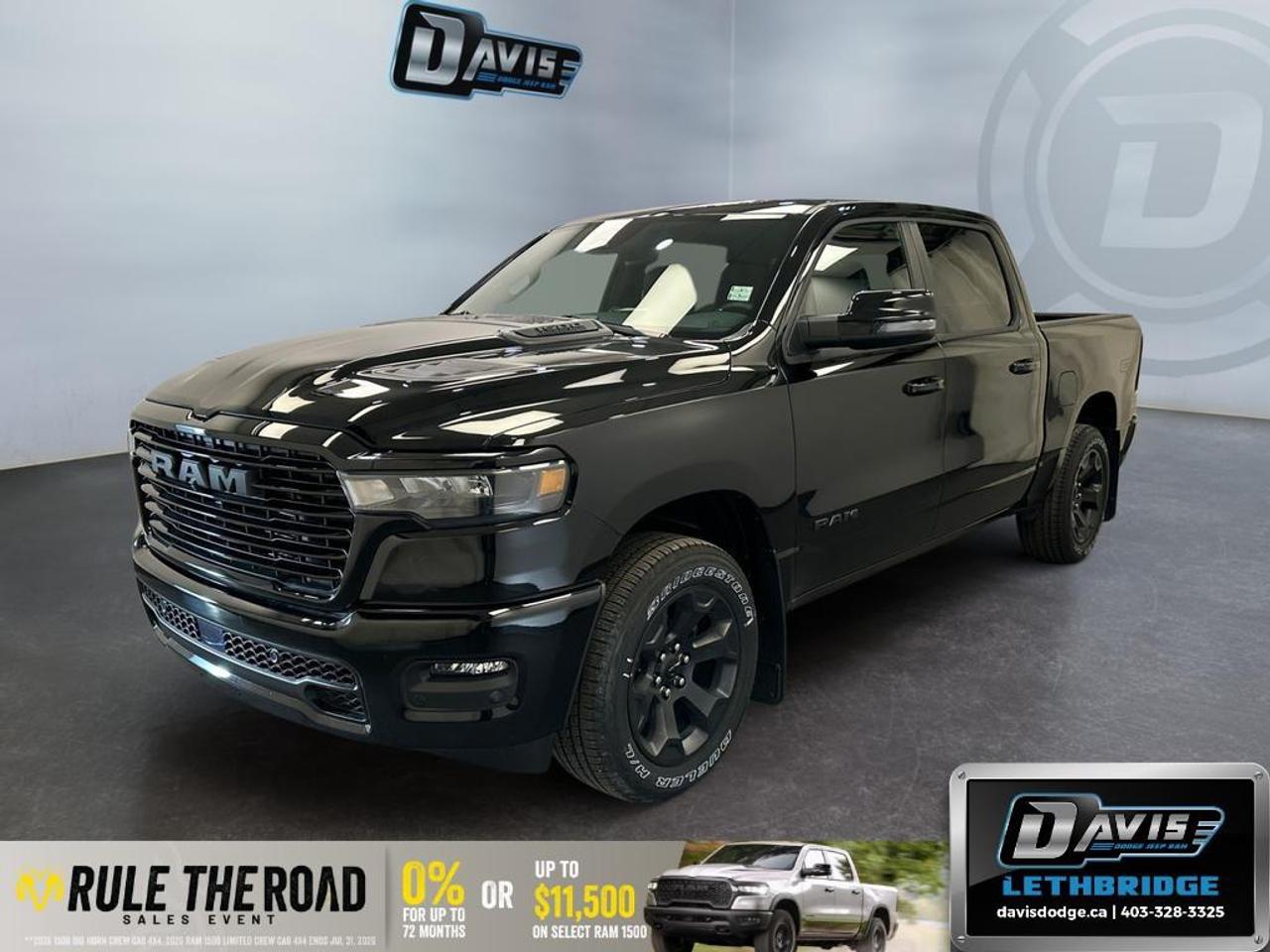 <p>Introducing the stunning 2026 Ram 1500 Sport! This new black truck with a 4×4 drivetrain is designed to handle any terrain with ease.</p> <p><strong>Interior Features:</strong></p><ul><li>Elegant black interior featuring heated front seats and 2nd-row heated seats for ultimate comfort.</li><li>Leather-wrapped steering wheel and shift knob complementing the luxurious feel.</li><li>Advanced Uconnect 5 Nav System with a 14.4" touchscreen display and dual wireless charging pad.</li></ul> <p><strong>Exterior Features:</strong></p><ul><li>Command attention with its Diamond Black Crystal Pearl exterior and sporty G/T decal.</li><li>Equipped with a dual-pane panoramic sunroof and LED dual dome reading lamps for a bright and airy cabin.</li><li>Power tailgate and rain-sensing windshield wipers add convenience to your drive.</li></ul> <p><strong>Technology & Safety Features:</strong></p><ul><li>Stay connected with Apple CarPlay, Bluetooth connection, and a Wi-Fi hotspot.</li><li>Navigate confidently with a built-in navigation system and Smart Device integration.</li><li>Experience peace of mind with advanced safety features such as lane assist, parking sensors, and a backup camera.</li></ul> <p>This truck is perfect for those who demand power and luxury in equal measure. Ideal for adventurers and families alike. Contact Davis Dodge Lethbridge for more information and take this beauty for a spin!</p>