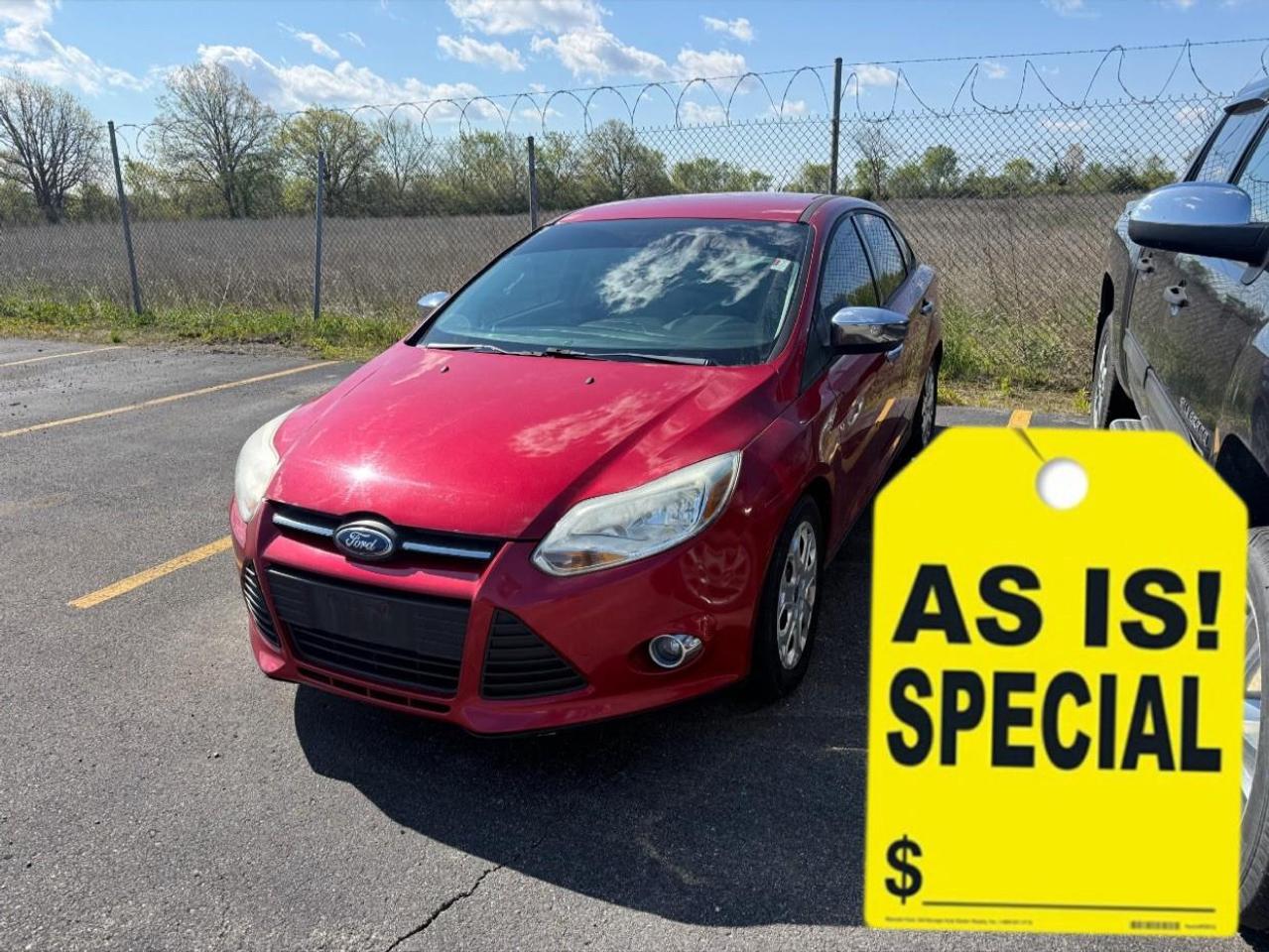 2012 Ford Focus SE FWD 2.0L I4 DGI Flex Fuel Ti-VCT 6-Speed Automatic with Powershift Red Candy Odometer is 19309 kilometers below market average!<br /><br />** Special Sale price listed is available to finance purchases only on approved credit. Price of vehicle may differ with other forms of payment.<br /><br /><br />What is Live Market Pricing?<br /><br />Lally Chevrolet, we've changed the way we sell new and pre-owned vehicles with Live Market Pricing. Buying a vehicle can be stressful. Negotiations, trade value, hidden fees and the time a purchase takes is enough to make anyone nervous.<br /><br />How does a customer know if they are getting a good deal or not?<br /><br />How do dealerships like Lally Chevrolet even set prices?<br /><br />In today's customer-centric, tech-savvy world, where is the transparency in the car buying process?<br /><br />We want to make your vehicle purchasing experience stress-free, simple, enjoyable and transparent. So we've made the struggle of negotiating a thing of the past!<br /><br />No More Stressful Negotiations!<br /><br />Purchasing your next vehicle shouldn't feel like a battle. Our team at Lally Chevrolet does not want you to go home wondering if you could have gotten a better deal or not. So, we are offering you the best deal possible, the fair value, with Live Market Pricing.<br /><br />How Does Live Market Pricing Work?<br /><br />With Live Market Pricing, our team checks the fair value of our vehicles every day, comparing equally-equipped vehicles in a 300 kilometer radius of our market area. Then, we update our inventory prices in real-time to reflect the current market price.<br /><br />This allows us to price our vehicles in our market area fairly while passing the savings onto you. With Lally Chevrolet Live Market Pricing system, you can rest assured that you're getting the most competitive price around town.<br /><br />These real-time results offer fair pricing for you, the customer, and eliminates the need for negotiations. Lally Chevrolet Live Market Pricing ensures:<br /><br />? no pricing games<br />? no stressful negotiations or pressure situations<br />? no mark-up to mark-down gimmicks<br />? no hassling<br />? no haggling<br />? no more guessing<br /><br />.<br /><br />Awards:<br /> * Car and Driver 10 Best Cars * 2012 IIHS Top Safety Pick * 2012 KBB.com Top 10 Coolest New Cars Under $18,000 * 2012 KBB.com Brand Image Awards * 2012 KBB.com Top 10 Road Trip Cars<br />Car and Driver, January 2017.<br />Reviews:<br /> * Nimble handling; refined and quiet ride; stylish and well-made interior; lively engine; abundant list of upscale and high-tech options. Source: Edmunds<br /> * * Choice of sedan or hatchback * Choice of traditional gasoline engine or all-electric Focus EV * Fuel efficiency up to 39 mpg * Offers some amenities and safety features * Surprisingly robust tech features like in-car Wi-Fi available Source: KBB.com