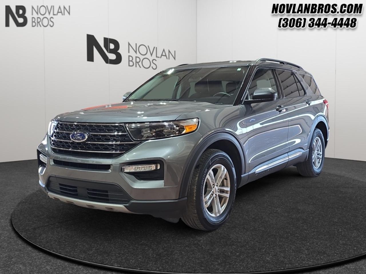 <b>Heated Seats, Alloy Wheels, Leather Interior, Remote Engine Start, Rear View Camera!</b><br> <br> Check out our great inventory of pre-owned vehicles at Novlan Brothers!<br> <br>Treat your family to refined luxury and comfort in this capable 2023 Ford Explorer. This 2023 Ford Explorer is for sale today in Paradise Hill.<br> <br>This Ford Explorer is the ultimate lifestyle vehicle with plenty of style and space for all of your passengers and cargo. It has the hauling capabilities of a midsize SUV combined with strong off-road capabilities. Whether your next family adventure is to the grocery store or over a high mountain pass, the Ford Explorer was built to get you there with ease.<br> <br>This SUV has 57,385 km. Its Grey in colour and is completely accident free based on the <a href=https://vhr.carfax.ca/?id=sRXbqB1yixkbDKUsV5Mhs+sk550jCPAM target=_blank>CARFAX Report</a>. It has a 10 Speed Automatic transmission and is powered by a 300HP 2.3L 4 Cylinder Engine. <br> <br> Our Explorers trim level is XLT. This Explorer XLT is ready for family duty, with a power-operated liftgate for cargo access, a roomy cabin that offers heated front seats with power adjustment and lumbar support, 2nd row heated captains chairs, and 3rd row seating. Connectivity is handled by an immersive 8-inch infotainment screen powered by SYNC 3, and features Apple CarPlay and Android Auto compatibility, 4G LTE mobile hotspot internet access, and SiriusXM satellite radio with a 6-speaker audio setup. Safety is assured thanks to Fords Co-Pilot 360 system, featuring blind spot monitoring, lane keep assist, lane departure warning, automatic emergency braking, forward collision alert, and rear parking sensors. Additional features include dual-zone climate control, proximity keyless entry with smart device remote start, LED headlights with automatic high beams, and even more. This vehicle has been upgraded with the following features: Heated Seats, Alloy Wheels, Leather Interior, Remote Engine Start, Rear View Camera, Reverse Sense System, Traction Control.<br> To view the original window sticker for this vehicle view this <a href=http://www.windowsticker.forddirect.com/windowsticker.pdf?vin=1FMSK8DH6PGC16742 target=_blank>http://www.windowsticker.forddirect.com/windowsticker.pdf?vin=1FMSK8DH6PGC16742</a>. <br/><br> <br>To apply right now for financing use this link: <a href=http://novlanbros.com/credit/ target=_blank>http://novlanbros.com/credit/</a><br> <br/><br>The Novlan family is owned and operated by a third generation and committed to the values inherent from our humble beginnings. o~o