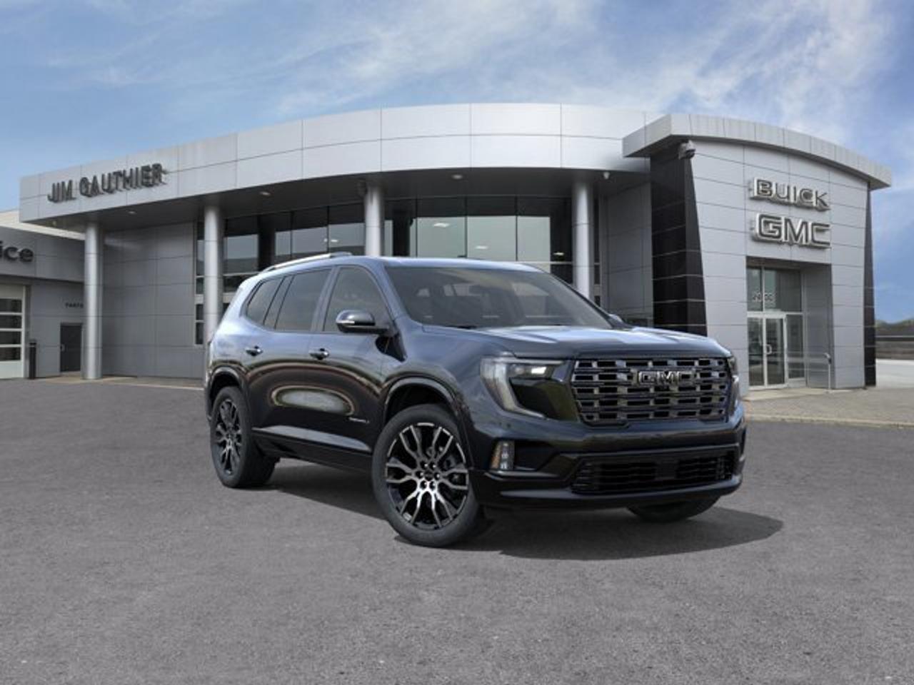 The 2026 GMC Acadia Denali Ultimate is the most luxurious trim in the lineup, featuring distinctive styling like a Vader Chrome grille, exclusive badging, and 22-inch wheels paired with a premium, leather-rich interior accented by laser-etched wood and topographical design details. It emphasizes comfort and technology with massaging heated and ventilated front seats, a 16-speaker Bose audio system, a panoramic sunroof, and advanced features like Super Cruise hands-free driving and a head-up display. Powered by a 2.5-liter turbocharged engine with standard all-wheel drive, it also includes performance suspension, multiple drive modes, and a suite of over 19 safety and camera-based driver-assistance systems.