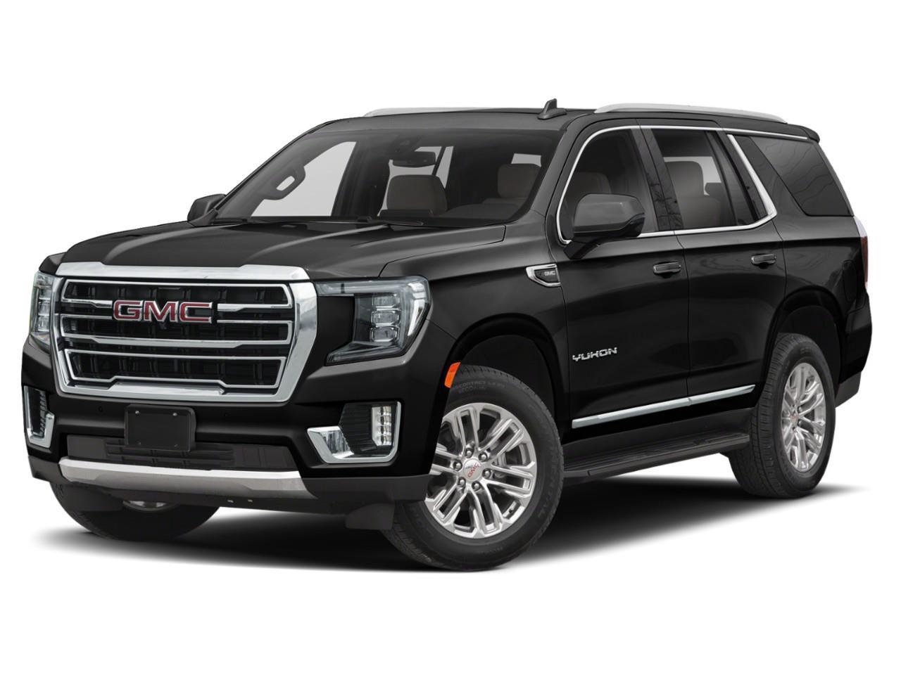 Recent Arrival! Black 2022 GMC Yukon SLT 4WD 10-Speed Automatic with Overdrive EcoTec3 5.3L V8<br /><br /><br />2 Presets For Outside Rearview Mirrors, 3rd Row 60/40 Power Fold Split-Bench, 3rd row seats: split-bench, 4-Wheel Disc Brakes, 9 Speakers, ABS brakes, Air Conditioning, Alloy wheels, Apple CarPlay/Android Auto, Automatic Stop/Start, Automatic temperature control, Bose 9-Speaker Stereo Audio System Feature, Brake assist, Bright Chrome Bodyside Mouldings, Bumpers: body-colour, Chrome Door Handles w/Body-Colour Strip, Compass, Dual front impact airbags, Dual front side impact airbags, Dual-Pane Panoramic Power Sunroof, Electronic Stability Control, Emergency communication system: OnStar and GMC Connected Services capable, Forward Collision Alert, Four wheel independent suspension, Front anti-roll bar, Front dual zone A/C, Front fog lights, Front Pedestrian Braking, Garage door transmitter, Hands Free Rear Power Programmable Liftgate, HD Surround Vision, Heated & Ventilated Driver & Front Passenger Seats, Heated Driver & Front Passenger Seats, Heated front seats, Heated Second Row Outboard Positions Seats, Heated Steering Wheel, Heated steering wheel, Lane Change Alert w/Side Blind Zone Alert, Lane Keep Assist w/Lane Departure Warning, Low tire pressure warning, Memory seat, Memory Settings For Driver, Navigation System, Occupant sensing airbag, Outside Heated Power-Adjustable Mirrors, Outside temperature display, Overhead airbag, Overhead console, Panic alarm, Power driver seat, Power Liftgate, Power Release 2nd Row 60/40 Split-Folding Bench Seat, Power steering, Power Tilt & Telescopic Steering Column, Power windows, Premium Smooth Ride Suspension, Rain sensing wipers, Rear air conditioning, Rear anti-roll bar, Rear Cross-Traffic Alert, Rear Pedestrian Alert, Rear window defroster, Remote keyless entry, Safety Alert Seat, Security system, SLT Luxury Package, Speed control, Speed-sensing steering, Start/Stop System Disable Button, Steering wheel mounted audio controls, Tachometer, Telescoping steering wheel, Tilt steering wheel, Traction control, Universal Home Remote, Ventilated front seats, Wheels: 20''' x 9''' 6-Spoke Polished Aluminum, Wireless Charging.