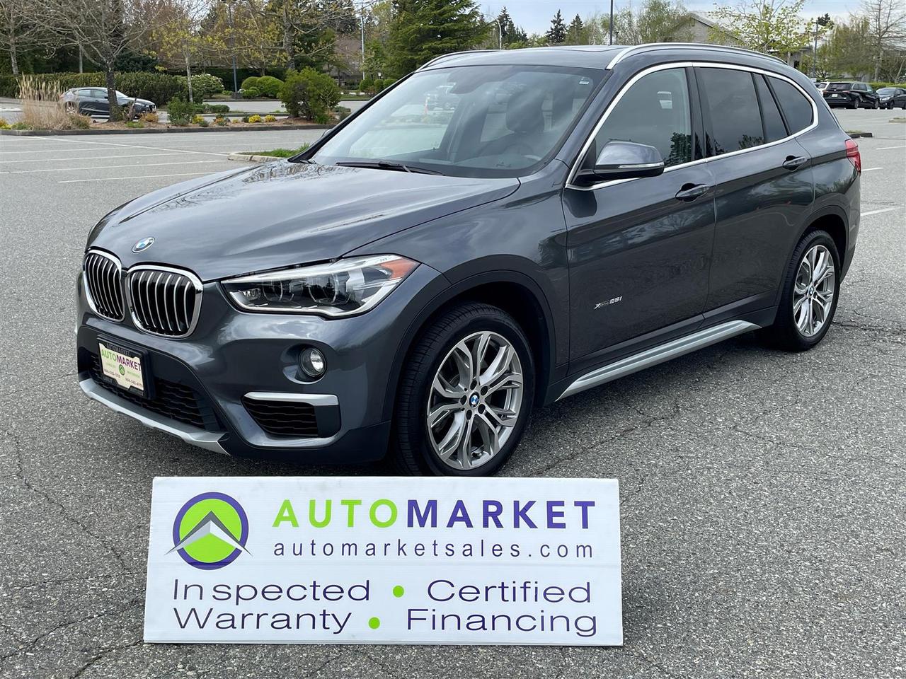 EXTREMELY CLEAN AND IMMACULATE X1. LOCAL SUV AND VERY WELL SERVICED WITH INVOICES. WE OFFER GREAT FINANCING, FREE WARRANTY AND IT'S FULLY INSPECTED!<br /><br />Welcome to the auto market, your community dealership of yes. We are offering a spectacular condition Local 2017 BMW X1. Loaded up with all options including Heads Up Display. Carfax shows exceptional service history and it's ready to go.<br /><br />Having been fully inspected We know that the tires are at 90% new on all 4 corners and the brakes still have over 90% in the front and 90% in the rear. We have tested the coolant and the battery as well as change the oil and completed a full detail for your enjoyment and Peace of Mind<br /><br />This stunning BMW is loaded up with just about every single option available in that model year.<br /><br />2 LOCATIONS TO SERVE YOU, BE SURE TO CALL FIRST TO CONFIRM WHERE THE VEHICLE IS PARKED<br />WHITE ROCK 604-542-4970 LANGLEY 604-533-1310 OWNER'S CELL 604-649-0565<br /><br />We are a family owned and operated business since 1983 and we are committed to offering outstanding vehicles backed by exceptional customer service, now and in the future.<br />What ever your specific needs may be, we will custom tailor your purchase exactly how you want or need it to be. All you have to do is give us a call and we will happily walk you through all the steps with no stress and no pressure.<br />WE ARE THE HOUSE OF YES?<br />ADDITIONAL BENFITS WHEN BUYING FROM SK AUTOMARKET:<br />ON SITE FINANCING THROUGH OUR 17 AFFILIATED BANKS AND VEHICLE FINANCE COMPANIES<br />IN HOUSE LEASE TO OWN PROGRAM.<br />EVRY VEHICLE HAS UNDERGONE A 120 POINT COMPREHENSIVE INSPECTION<br />EVERY PURCHASE INCLUDES A FREE POWERTRAIN WARRANTY<br />EVERY VEHICLE INCLUDES A CARFAX AND ICBC DAMAGE REPORT<br />EVERY VEHICLE IS GUARANTEED LIEN FREE<br />DISCOUNTED RATES ON PARTS AND SERVICE FOR YOUR NEW CAR AND ANY OTHER FAMILY CARS THAT NEED WORK NOW AND IN THE FUTURE.<br />36 YEARS IN THE VEHICLE SALES INDUSTRY<br />A+++ MEMBER OF THE BETTER BUSINESS BUREAU<br />RATED TOP DEALER BY CARGURUS 2 YEARS IN A ROW<br />MEMBER IN GOOD STANDING WITH THE VEHICLE SALES AUTHORITY OF BRITISH COLUMBIA<br />MEMBER OF THE AUTOMOTIVE RETAILERS ASSOCIATION<br />COMMITTED CONTRIBUTER TO OUR LOCAL COMMUNITY AND THE RESIDENTS OF BC<br /> This vehicle has been Fully Inspected, Certified and Qualifies for Our Free Extended Warranty.Don't forget to ask about our Great Finance and Lease Rates. We also have a Options for Buy Here Pay Here and Lease to Own for Good Customers in Bad Situations. 2 locations to help you, White Rock and Langley. Be sure to call before you come to confirm the vehicles location and availability or look us up at www.automarketsales.com. White Rock 604-542-4970 and Langley 604-533-1310. Serving Surrey, Delta, Langley, Richmond, Vancouver, all of BC and western Canada. Financing & leasing available. CALL SK AUTOMARKET LTD. 6045424970. Call us toll-free at 1 877 813-6807. $999 Documentation fee (negotiable) and applicable taxes are in addition to advertised prices. LANGLEY LOCATION DEALER# 40038 S. SURREY LOCATION DEALER #9987<br />