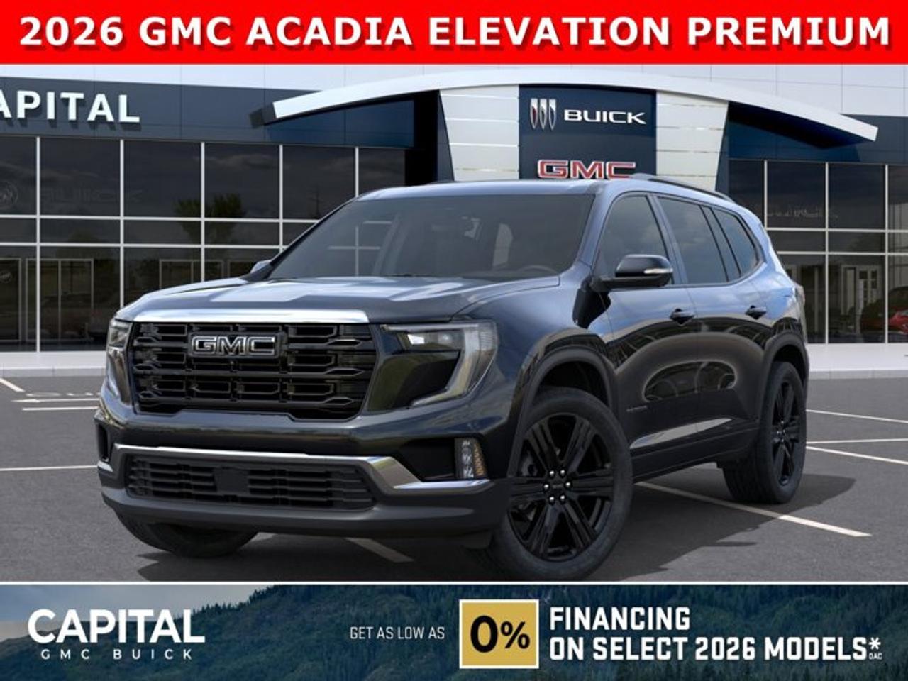 Check out this 2026 GMC Acadia Elevation! Equipped with amazing options like the Black Package, Luxury Package, Heated 1st and 2nd row Seating, Heated Steering, Black 22 Inch Wheels, Black Emblems, Heads-up Display, Panoramic Sunroof, Heated Wiper Park, Remote Start, MASSIVE 15 Touch Screen, Adaptive Cruise Control, Hands-free Power Liftgate, 360 CAM, Rear Streaming Camera Mirror, Trailering Package, and a ton of other incredible Safety Features... CALL NOW!Ask for the Internet Department for more information or book your test drive today! Text 825-445-0521 for fast answers at your fingertips!AMVIC Licensed Dealer - Licence Number B1044900Disclaimer: All prices are plus taxes and include all cash credits and loyalties. See dealer for details. AMVIC Licensed Dealer # B1044900