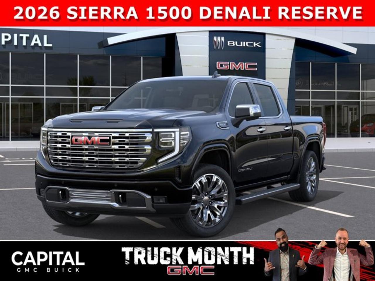 Check out this 2026 Sierra 1500 Crew Cab Denali with the RESERVE PACKAGE. Equipped with a ton of options like Heated and Cooled Seats, POWER SUNROOF, Heated Steering, Body Color Arch Moldings, 360 CAM, Rear Streaming Camera Mirror, Heads-up Display, 22 Inch Wheels, Heated Rear Seats, Massive Touchscreen, Power Assist Steps, and so much more... CALL NOWAsk for the Internet Department for more information or book your test drive today! Text 825-445-0521 for fast answers at your fingertips!AMVIC Licensed Dealer - Licence Number B1044900Disclaimer: All prices are plus taxes and include all cash credits and loyalties. See dealer for details. AMVIC Licensed Dealer # B1044900