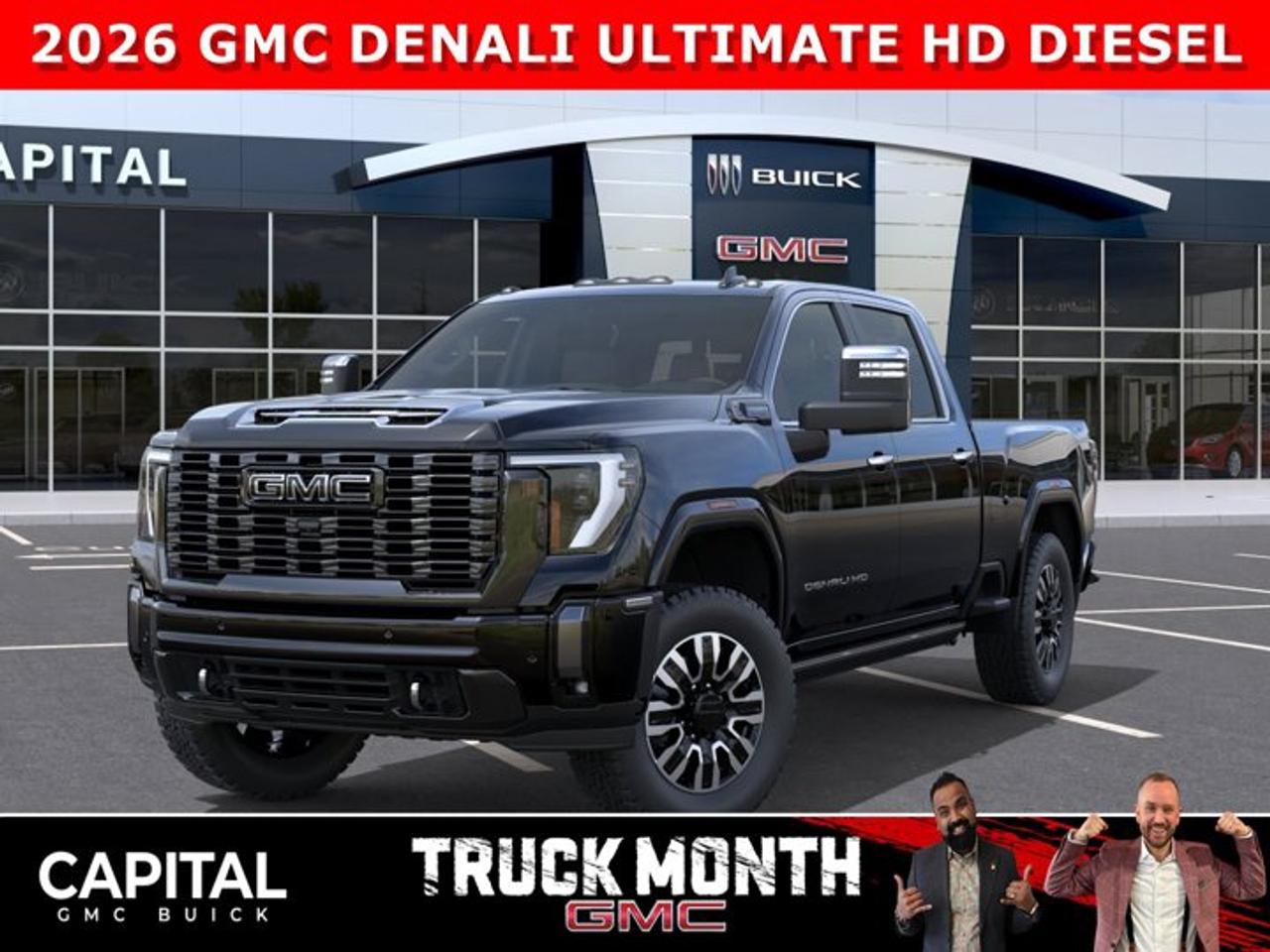 This 2026 DENALI ULTIMATE HD 3500 DURAMAX DIESEL IS HERE. Fully equipped with every option including Body Color Wheel Arch Moldings, Massaging Power Seats, Heated and Cooled Seats, Heads-Up Display, Adaptive Cruise, Rear Streaming Mirror, Signature Alpine Umber Interior, Vader Chrome, Duramax Engine, 5th Wheel Prep Package, 360 Cam, Sunroof and so much more... CALL NOW and secure yours today..Ask for the Internet Department for more information or book your test drive today! Text (or call) 780-435-4000 for fast answers at your fingertips!Disclaimer: All prices are plus taxes and include all cash credits and loyalties. See dealer for details. AMVIC Licensed Dealer # B1044900