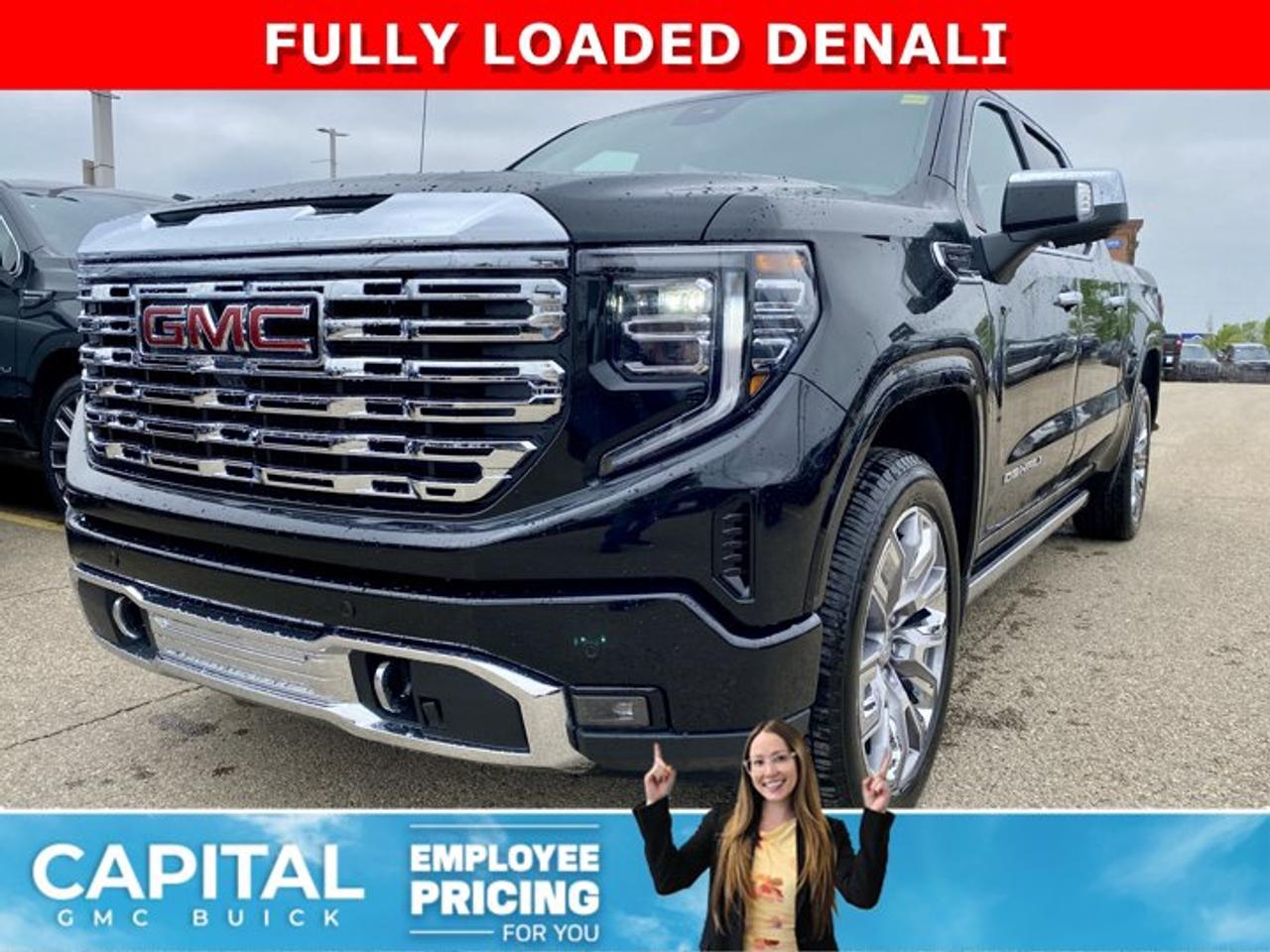 Check out this 2026 Sierra 1500 Crew Cab Denali with the RESERVE PACKAGE. Equipped with a ton of options like Heated and Cooled Seats, POWER SUNROOF, Heated Steering, Body Color Arch Moldings, 360 CAM, Rear Streaming Camera Mirror, Heads-up Display, 22 Inch Wheels, Heated Rear Seats, Massive Touchscreen, Power Assist Steps, and so much more... CALL NOWAsk for the Internet Department for more information or book your test drive today! Text 507-585-4395 for fast answers at your fingertips!AMVIC Licensed Dealer - Licence Number B1044900