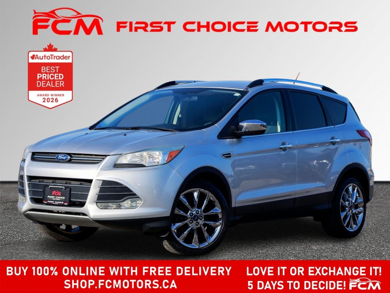 ** ** SPECIAL LIMITED TIME OFFER ** ** PURCHASE ANY VEHICLE THIS WEEK AND RECEIVE 4 BRAND-NEW ALL-SEASON TIRES AT NO ADDITIONAL COST!!! DON   T MISS THIS EXCLUSIVE CHANCE TO UPGRADE YOUR RIDE AND STAY PREPARED FOR ANY WEATHER!!! <br><br>EXCITING NEWS FROM FIRST CHOICE MOTORS! Our brand-new online showroom is now open to the public, bringing the ultimate car shopping experience right to your fingertips! Enjoy a 100% online car shopping experience, with over 500 certified vehicles in stock, comprehensive protection plans, and thousands of new auto parts & accessories available! Plus, for a limited time, were offering FREE deliveries across Ontario on all vehicle purchases! Dont miss out   visit Shop.fcmotors.ca to find and upgrade your perfect vehicle today!<br><br>Welcome to First Choice Motors, the largest car dealership in Toronto of pre-owned cars, SUVs, and vans priced between $5000-$15,000. With an impressive inventory of over 300 vehicles in stock, we are dedicated to providing our customers with a vast selection of affordable and reliable options. <br><br>Were thrilled to offer a used 2014 Ford Escape SE, silver color with 233,000km (STK#9859) This vehicle was $6990 NOW ON SALE FOR $6490. It is equipped with the following features:<br>- Automatic Transmission<br>- Heated seats<br>- Navigation<br>- All wheel drive<br>- Bluetooth<br>- Reverse camera<br>- Alloy wheels<br>- Power windows<br>- Power locks<br>- Power mirrors<br>- Air Conditioning<br><br>At First Choice Motors, we believe in providing quality vehicles that our customers can depend on. All our vehicles come with a 36-day guarantee on all safety related items. We also offer additional warranty options up to 5 years for our customers who want extra peace of mind.<br><br>Furthermore, all our vehicles are sold fully certified with brand new brakes rotors and pads, a fresh oil change, and brand new set of all-season tires installed & balanced. You can be confident that this car is in excellent condition and ready to hit the road.<br><br>At First Choice Motors, we believe that everyone deserves a chance to own a reliable and affordable vehicle. Thats why we offer financing options with low interest rates starting at 7.9% O.A.C. Were proud to approve all customers, including those with bad credit, no credit, students, and even 9 socials. Our finance team is dedicated to finding the best financing option for you and making the car buying process as smooth and stress-free as possible.<br><br>Our dealership is open 7 days a week to provide you with the best customer service possible. We carry the largest selection of used vehicles for sale under $9990 in all of Ontario. We stock over 300 cars, mostly Hyundai, Chevrolet, Mazda, Honda, Volkswagen, Toyota, Ford, Dodge, Kia, Mitsubishi, Acura, Lexus, and more. With our ongoing sale, you can find your dream car at a price you can afford. Come visit us today and experience why we are the best choice for your next used car purchase!<br><br>All prices include $22.00 OMVIC Fee.  Excludes, license plates, ownership registration and ONTARIO HST (13%)<br>*No Credit Card payments can be accepted for Vehicle Purchases*