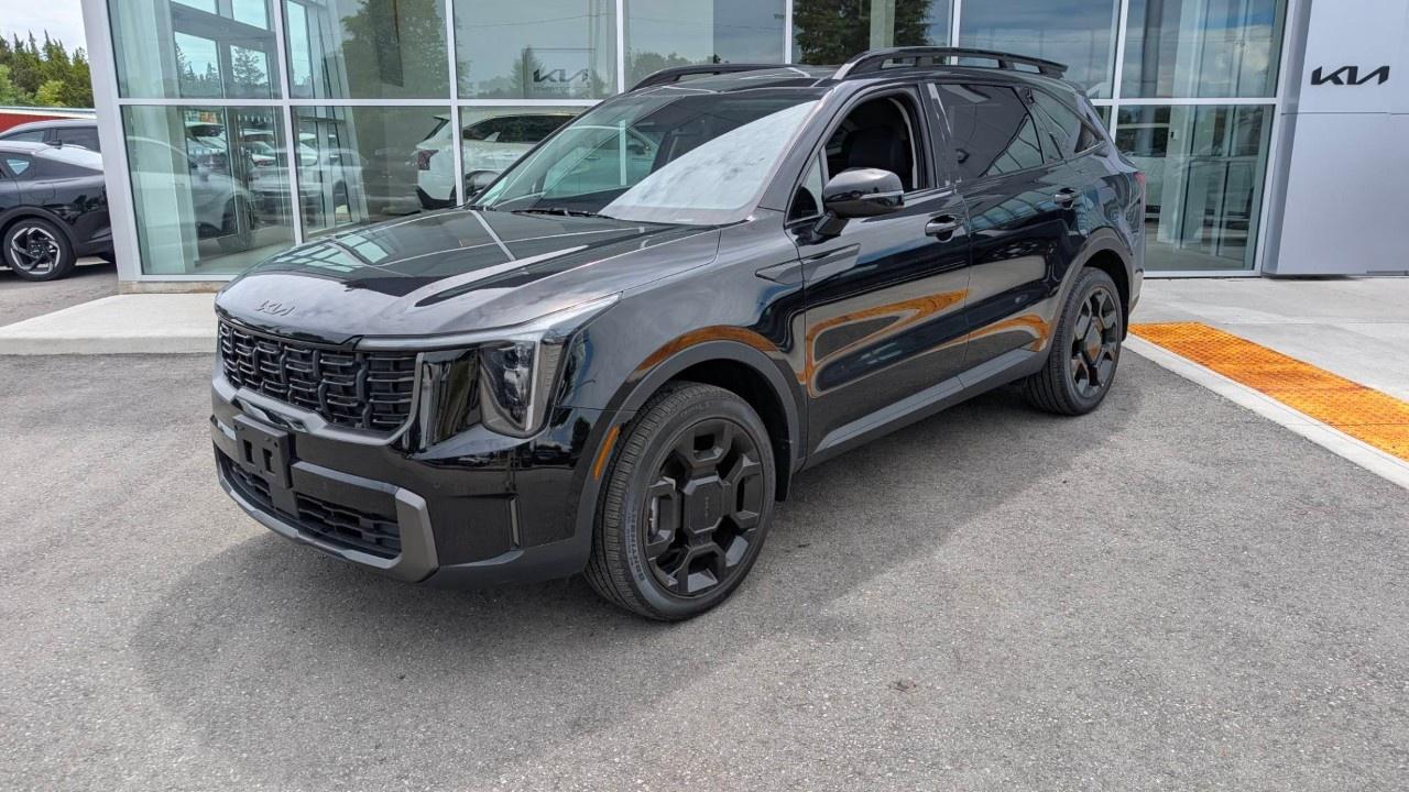 <p>Managers Demo!</p><p></p><p>New Car Interest Rates!! Save thousands!!</p><p></p><p>Super rare GAS Sorento X-line. Currently unavailable due to the tariffs now you can scoop up this awesome 6 passenger, turbo charged, 3500lb towing and all the awesome looks of a black on black on black X-Line Sorento.</p><p>ALSO offered under our CPO program for maximum peace of mind - 1 year/20,000kms of Additional factory warranty above and beyond what is still left of the original warranty - FOR FREE!</p><p>Contact us now for your free test drive today - </p><p></p><p>Kitchener Kia home of the No Games Guarantee! </p><p></p><p>Equipped with the following:</p><p>Powertrain & Mechanical:</p><p></p><p>2.5L Turbo GDI</p><p></p><p>8 Speed Auto DCT</p><p>Manual Tilt & Telescopic Steering Wheel</p><p></p><p>4 Disc Brakes</p><p></p><p>Anti-Lock Braking System(ABS)</p><p></p><p>Electronic Stability Control (ESC)</p><p></p><p>Downhill Brake Control (DBC)</p><p></p><p>Hill Assist Control (HAC)</p><p></p><p>Trailer Stability Assist(TSA)</p><p></p><p>Electric Parking Brake with Autohold</p><p></p><p>Auto Child Lock</p><p>Safety:</p><p></p><p>9 Airbags (Added Rear Side Airbags + Drivers Knee Airbag)</p><p></p><p>Smart Cruise Control(SCC) with Stop & Go</p><p></p><p>Blind Spot Collision Avoidance Assist  Rear (BCA-R)</p><p></p><p>Lane Keep Assist(LKA)</p><p></p><p>Tire Pressure Monitoring System</p><p></p><p>Intelligent Speed Limit Assist (ISLA)</p><p></p><p>Manual Speed Limit Assist (MSLA)</p><p></p><p>Forward Collision Avoidance(FCA) 1.5</p><p></p><p>Parking Distance Warning(PDW)- Forward/Reverse</p><p></p><p>Rear View Monitor(RVM) with Parking Guidance Dynamic</p><p></p><p>Rear Occupant Alert (Sensor)</p><p></p><p>Lane Following Assist (LFA)</p><p></p><p>Highway Driving Assist (HDA) 1</p><p>Exterior:</p><p></p><p>20 X-Line Alloy Wheel</p><p></p><p>LED Taillights</p><p></p><p>Gloss Black Radiator Grille</p><p></p><p>Panoramic Sunroof</p><p></p><p>Bridge Type Roof Rail</p><p></p><p>Dark Satin Beltline</p><p></p><p>Silver Painted Front and Rear Skid Plate</p><p>Technology:</p><p></p><p>Smart Key & Push Button Starter</p><p></p><p>Immobilizer</p><p></p><p>Central Door Lock  Driver & Passenger Control</p><p></p><p>12.3 Multimedia Interface with AM/FM/MP3, HD Radio, Satellite Radio</p><p></p><p>Android Auto, Apple CarPlay</p><p></p><p>Bluetooth & Voice Recognition</p><p></p><p>Kia Connect</p><p></p><p>4"TFT LCD Cluster</p><p></p><p>6 Speakers</p><p></p><p>Day & Night Rear View Mirror</p><p></p><p>Low Washer Fluid Warning</p><p></p><p>Drive Mode Select (DMS)</p><p></p><p>Accessory Power Outlet (Rear)</p><p></p><p>Power Outlet; Luggage Side (RH)</p><p></p><p>USB Charger  Front Tray (1 Port)</p><p></p><p>USB Charger  Luggage Side (1Port)</p><p></p><p>ECM with Home link (Electronic Chromic Mirror)</p><p></p><p>Wireless Charger</p><p></p><p>Navigation</p><p></p><p>Paddle Shifter</p><p>Comfort:</p><p></p><p>X-Line Interior</p><p></p><p>Heated Rear Seats</p><p></p><p>LED Interior Lights</p><p></p><p>LED Cargo Lamp</p><p></p><p>Wood Grain Center Facia</p><p></p><p>Artificial Leather Seats</p><p></p><p>6 Seater</p><p></p><p>5:5 Split Folding 2nd row</p><p></p><p>Premium Seat Back Panel (Front)</p><p></p><p>Leather Steering Wheel & AT Knob</p><p></p><p>Heated Steering Wheel</p><p></p><p>Dual Zone Auto Climate Control</p><p></p><p>Auto Window Defogger</p><p></p><p>Pre Wire Trailer Package</p><p></p><p>Power Driver Seat w/ 2way Lumbar Support</p><p></p><p>Easy Walk-In 2nd row slide</p><p></p><p>60:40 Split Folding & Dive 2nd row with Center Armrest with Cupholder</p><p></p><p>50:50 Split Folding Down 3rd Row</p><p></p><p>Auto foldnig 3rd row headrest</p><p></p><p>Heated Front Seats</p><p></p><p>Seat Back Panel Pocket</p><p></p><p>2nd Row Remote Folding</p><p></p><p>Power Window with Driver Auto Up/Down Safety</p><p></p><p><strong><em>Kia Certified Details:</em></strong></p><p><strong><em>* Kia Canadas CPO Program includes an optional extended Mechanical Breakdown Protection Warranty up to 5 years after your manufacturer's warranty expires. Free 5 Star comprehensive warranty for up to 6 years or 120,000km</em></strong></p><p><strong><em>* $500 Graduation Bonus Offer / CarFax vehicle history / 90-day trial of SiriusXM satellite radio. Mechanical Breakdown Protection has additional benefits of traffic interruption and vehicle rentals</em></strong></p><p><strong><em>30 Day / 2000 Km Exchange Privilege 24/7 Roadside Assistance available if opting forMechanical Breakdown Protection</em></strong></p><p><strong><em>* 149-point inspection: Our inspection covers the entire vehicle, including powertrain, chassis, all safety-related systems as well as the interior and exterior</em></strong></p><p></p><p>Contact us now for your free test drive today and visit Kitchener Kia, home of the no games guarantee!</p><p></p><p>Kitchener Kias Used Car Philosophy: Provide each client with an open, honest and transparent used car buying process. With the use of real time pricing software, complimentary Carfax reports and an in-depth safety inspection review, you can rest assured that your used car purchase will offer you the best value and use of your time.</p><p></p><p></p> <p>OAC and term subject to bank approval and year of vehicle. </p><p></p> <p>Kitchener Kia is your local Kia store, showcasing the entire new Kia line up, along with several pre-owned Kia models as well as an array of other used brands too. What really sets us apart, however, is our dedication to customer service and exceeding our clients expectations. To see the difference, feel free to visit our <a target=_blank rel=nofollow noopener noreferrer href=https://www.google.com/search?q=kitchener+kia&rlz=1C5CHFA_enCA911CA912&oq=kitchener+kia+&aqs=chrome..69i57j35i39j46i175i199i512j0i512j0i22i30j69i61j69i60l2.3557j0j7&sourceid=chrome&ie=UTF-8#lrd=0x882bf522947087df:0x12e8badc4a8361ec,1,,,%22%3E%3Cstrong%3EGoogle>Google Reviews</a>.</p><p>Lastly, we take this very seriously, and you can be assured that youll always be treated with respect and dedication in a fun and safe environment. Looking forward to working with you and see you soon.</p>