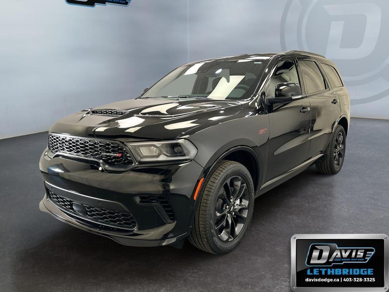 <b>Sunroof, Wireless Charging, Cooled Seats, Navigation, Power Liftgate!</b><br /> <br /> With such a versatile, capable, and comfortable SUV, you may never need another family car after the Dodge Durango.<br /> <br />Filled with impressive standard features, this family friendly 2026 Dodge Durango is a surprising and adventurous SUV. Versatile as they come, you can manage any road you find in comfort and style, while effortlessly leading the pack in this Dodge Durango. For a capable, impressive, and versatile family SUV that can still climb mountains, this Dodge Durango is ready for your family's next big adventure.<br /> <br />This Db Black SUV has an Automatic transmission and is powered by a 295HP 3.6L V6 Cylinder Engine. <br /> <br /> Our Durango's trim level is GT Plus. This trim features a bold design, matched by features like LED headlamps, a power sunroof, and sleek 20-inch aluminum wheels. Inside, the cabin delivers refined luxury with heated and ventilated front seats, heated second-row seats, leather-trimmed surfaces, and power-adjustable memory seating for both driver and passenger. Tech highlights include a 10.1-inch Uconnect touchscreen with navigation, wireless charging, a premium Alpine sound system, and full smartphone integration. Safety and convenience are top priorities, with Adaptive Cruise Control, Blind-Spot Monitoring with Trailer Detection, Forward Collision Warning, Lane Keep Assist, and ParkSense front and rear sensors providing peace of mind on every journey. With its available towing package, roof rails, and trailer brake control, the Durango GT Plus is built to handle every adventure in style and comfort. This vehicle has been upgraded with the following features: Sunroof, Wireless Charging, Cooled Seats, Navigation, Power Liftgate, Remote Start, ParkSense.<br /><br /> <br />To apply right now for financing use this link: <a href=https://lethbridge.davisdodge.ca/free-credit-check/ target=_blank rel=nofollow noopener noreferrer>https://lethbridge.davisdodge.ca/free-credit-check/</a><br /> <br /><br />As a premier Chrysler, Dodge, Jeep and RAM dealership, Davis Dodge proudly offers an extensive selection of new and used vehicles to meet every drivers needs. Customers across Lethbridge, Fort Macleod, Taber, Claresholm, Coaldale, and beyond trust us for daily vehicle specials, certified service and parts, and a seamless online inventory experience. <br /><br /> With competitive financing options and expert support, we make car buying easy and enjoyable. <br /><br /> Ready to hit the road? Schedule your test drive today at Davis Dodge, your trusted Chrysler, Dodge, Jeep and RAM dealer in Lethbridge, Alberta.<br /><br /> Vehicle pricing offer shown expires 2026-06-30. <br /> Come by and check out our fleet of 60+ used cars and trucks and 100+ new cars and trucks for sale in Lethbridge. o~o