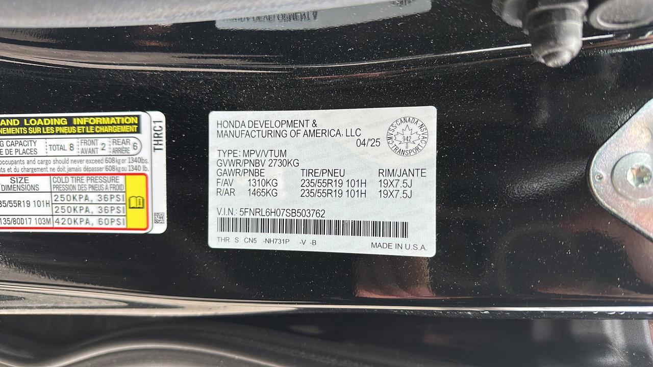 2025 Honda Odyssey Black Edition Auto Photo