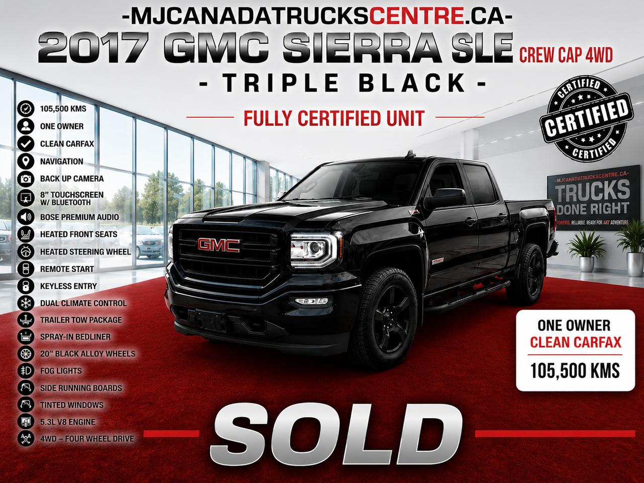 2017 GMC Sierra 1500 Crew Cab SLE Elevation Pkg Triple Black Loaded Photo