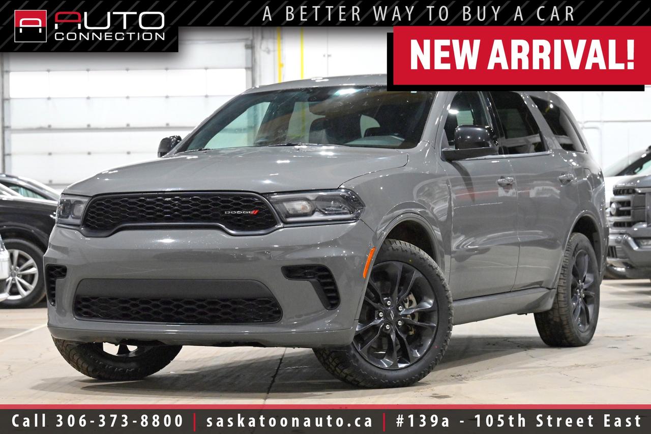 <p><span></span><font color=#000000><span><span>Financing & Warranty Available!</span><span><br></span></span></font><span><br></span><span>Regularly Maintained - SK Vehicle - Appearance Package!</span><span><br></span><span><br>This 2023 Dodge Durango GT brings bold style, confident AWD performance, and the kind of everyday versatility that makes it a perfect fit for Saskatchewan driving. Finished in striking Destroyer Grey with the Blacktop Package, gloss black accents, and 20-inch black noise aluminum wheels, it delivers a sharp, commanding presence from every angle. Inside, the spacious 7-passenger cabin in Black Carolina Mesh/Shift Cloth offers comfort and flexibility for growing families, weekend trips, and busy schedules alike. The 3.6L Pentastar V6 provides smooth, dependable power, while features like heated seats, a heated steering wheel, remote start, and tri-zone automatic climate control make every season easier to enjoy. Technology is right where you need it with Apple CarPlay, Android Auto, and an 8.4-inch touchscreen display that keeps your favorite apps, music, and navigation close at hand. Practical confidence comes standard with Blind-Spot Monitoring, Rear Cross-Path Detection, Park-Sense Rear Park Assist, and a ParkView rear back-up camera to help make daily driving feel effortless. A power liftgate, Keyless Enter n Go with push-button start, rain-sensing wipers, and a universal garage door opener add the kind of convenience that quickly becomes essential. Regularly maintained and owned in Saskatchewan since new, this Durango GT is a clean, well-kept SUV that is ready for its next chapter at Saskatoon Auto Connection.<br><br></span><span>Key Features:</span><span><br></span><span><br>- All-Wheel Drive (AWD)<br>- 7-Passenger Seating<br>- Blacktop Package<br>- Heated Seats<br>- Heated Steering Wheel<br>- Remote Start<br>- Apple CarPlay & Android Auto Compatibility<br>- Park-Sense Rear Park Assist System<br>- ParkView Rear Back-Up Camera<br>- Blind-Spot Monitoring w/ Rear Cross-Path Detection<br>- Power Liftgate<br>- Keyless Enter n Go w/ Push-Button Start<br>- Rain-Sensing Windshield Wipers<br>- Tri-Zone Automatic Climate Control<br>- 8.4-Inch Touchscreen Display<br>- SiriusXM Satellite Radio<br>- Power-Adjustable Drivers Seat<br>- Universal Garage Door Opener<br>- Auto-Dimming Rearview Mirror<br>- LED High/Low Beam Headlamps<br>- LED Taillamps w/ Red Accents<br>- Gloss Black Mirrors<br>- Gloss Black GT Badging<br>- Satin Black Dodge Tail Lamp Badge<br>- Black Roof Rails w/ Integrated Crossbars<br>- 20-Inch Black Noise Aluminum Wheels<br>- 3.6L Pentastar 6-Cylinder Engine<br><br><b>Exterior Colour:</b> Destroyer Grey<br><b>Interior Colour:</b> Black Carolina Mesh/Shift Cloth<br><br><b>Manufacturers Brochure:</b> </span><a href=https://www.stellantisfleet.com/content/dam/fca-fleet/na/fleet/en_us/shopping-tools/brochures-literature/docs/buyers-guide/2023/23DOMFLT_FBG_DG_Durango.pdf target=_blank><span>https://www.stellantisfleet.com/content/dam/fca-fleet/na/fleet/en_us/shopping-tools/brochures-literature/docs/buyers-guide/2023/23DOMFLT_FBG_DG_Durango.pdf</span></a><span><br><br></span><span>Unlock a full year of exclusive VIP benefits with your purchase! Enjoy 20% off labour, 25% off tires, free windshield stone chip repairs, and so much more. Visit saskatoonauto.ca for all the details.<br></span><span><br>Honesty Pricing eliminates the haggle hassle by providing you with our lowest possible selling price up front. In fact, it is the lowest price in our market, and we will prove it by disclosing a comprehensive market report of what our competitors are selling similar vehicles for.<br></span><span><br>This vehicle meets our Diamond Certification standard, which begins by selecting only premium quality vehicles and subjecting them to a much more comprehensive inspection process than typical dealerships use. Diamond Certified ensures a clean history, exceptional appearance and problem-free operation.<br></span><span><br>At Saskatoon Auto Connection we sell pre-owned automobiles the way we would like to buy them ourselves. Since 2008, we have been dedicated to providing the highest level of integrity and transparency in our industry, in combination with the highest quality vehicles at the most competitive prices in Saskatchewan. Our friendly staff is ready to positively redefine your expectations of the pre-owned automobile space.</span><span></span></p>