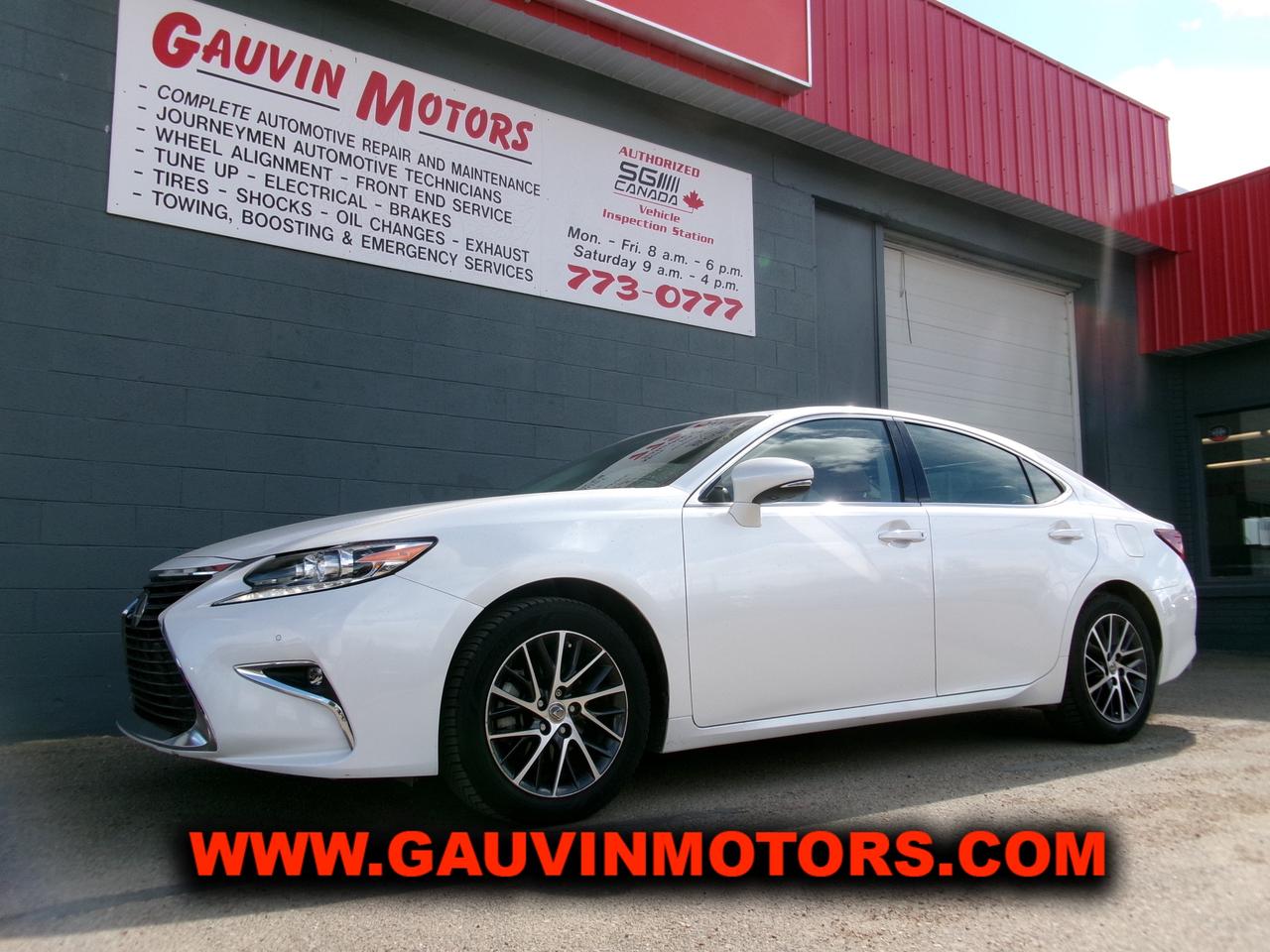 **Discover Luxury at Gauvin Motors Ltd!**

Introducing the **2017 Lexus ES350 Sedan**a stunning blend of elegance and performance, now available in Swift Current!

**Key Features:**
- **Color:** Gorgeous Eminent White Pearl
- **Interior:** Luxurious tan leather
- **Engine:** Economical yet powerful 3.5 L V6
- **Transmission:** Smooth six-speed automatic

This beauty is fully equipped with top-of-the-line amenities:
- **Comfort:** Heated and cooled power front bucket seats with Drivers memory settings
- **Technology:** State-of-the-art navigation system, premium sound system, and Bluetooth connectivity
- **Safety:** Adaptive cruise control, lane departure system, and rear shade
- **Convenience:** Dual-zone climate control, heated steering wheel, fog lights, and passive keyless entry
- **Additional Features:** Variable drive modes, tilt/telescopic steering column, and more!

With only **95,985 km**, this Lexus ES350 is in **premium condition** and yours for just **$25,995**!

**We welcome trades and offer low-rate, on-the-spot financing.**

Dont miss out on this opportunity to own a piece of luxury! Visit us at **Gauvin Motors Ltd** today to take it for a spin!

 **Call us now or stop by for a test drive!** Your dream car awaits!    Unit # C26C062   DL#305995
