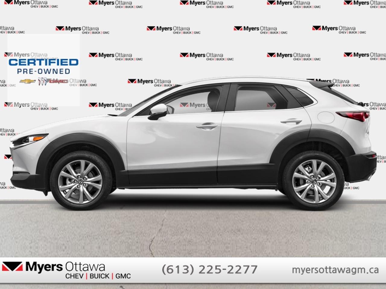 Compare at $28325 - Myers Cadillac is just $27500! <br> <br>JUST IN - LOW KM 2023 CX30 GS AWD- WHITE ON BLACK, NON SMOKER CLEAN CARFAX, CERTIFIED, NO ADMIN FEES- APPLE CARPLAY, HEATED SEATS, PUSH TO START, ALLOY WHEELS, POWER SEAT, REAR VISION CAMERA. <br> <br>To apply right now for financing use this link: <a href=https://creditonline.dealertrack.ca/Web/Default.aspx?Token=b35bf617-8dfe-4a3a-b6ae-b4e858efb71d&Lang=en target=_blank>https://creditonline.dealertrack.ca/Web/Default.aspx?Token=b35bf617-8dfe-4a3a-b6ae-b4e858efb71d&Lang=en</a><br> <br/>Certified Pre-Owned Vehicles. Instead of worries our vehicles come with a 150+ point inspection and a 30 day / 2,500kms Vehicle Exchange Privilege. Buy with confidence! <br> <br/><br>All prices include Admin fee and Etching Registration, applicable Taxes and licensing fees are extra.<br>*LIFETIME ENGINE TRANSMISSION WARRANTY NOT AVAILABLE ON VEHICLES WITH KMS EXCEEDING 140,000KM, VEHICLES 8 YEARS & OLDER, OR HIGHLINE BRAND VEHICLE(eg. BMW, INFINITI. CADILLAC, LEXUS...)<br> Come by and check out our fleet of 50+ used cars and trucks and 170+ new cars and trucks for sale in Ottawa.  o~o