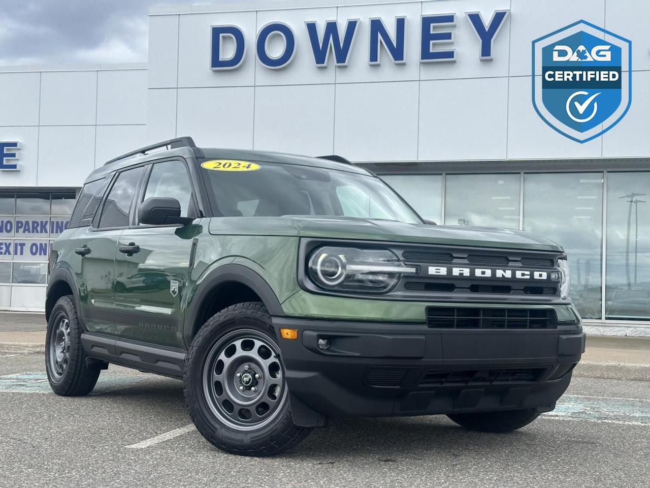 This 2024 Ford Bronco Sport Big Bend 4x4 is built for drivers who want rugged capability, modern technology, and everyday practicality in one versatile SUV. Powered by the efficient 1.5L EcoBoost engine paired with an 8-speed automatic transmission, it delivers responsive performance and excellent fuel economy while the advanced 4x4 system provides confident traction in all Canadian driving conditions, from snowy highways to back roads and trails.

The Bronco Sport stands out with its adventure-ready design and true SUV capability. The Big Bend trim adds the perfect balance of comfort and utility, featuring easy-to-clean premium cloth seating, heated front seats, and a leather-wrapped steering wheel for added comfort year-round. The upright cabin design provides excellent visibility and generous headroom, while the flexible cargo area offers practical storage solutions for everything from hockey bags to camping gear.

Technology is front and center with Fords SYNC infotainment system featuring Apple CarPlay and Android Auto integration, allowing seamless access to navigation, music, and hands-free communication. Additional convenience features include push-button start, remote start, keyless entry, multiple USB ports, and FordPass Connect with Wi-Fi capability, making it easy to stay connected wherever your day takes you.

Capability is a major highlight of the Bronco Sport lineup. The G.O.A.T. Modes (Goes Over Any Terrain) system allows you to tailor the vehicles performance to different road and weather conditions including snow, sand, slippery roads, and more. Combined with its raised ground clearance and durable suspension setup, this SUV is designed to handle much more than just daily commuting.

Safety is well covered with Ford Co-Pilot360, including Pre-Collision Assist with Automatic Emergency Braking, Blind Spot Information System with Cross-Traffic Alert, Lane-Keeping System, rearview camera, and automatic high beams. These advanced safety systems help provide additional confidence and awareness on every drive.

On the exterior, the Bronco Sport Big Bend features bold Bronco-inspired styling with a distinctive grille, aggressive stance, roof rails, alloy wheels, and signature lighting that give it a rugged yet modern appearance. Its an SUV that looks just as comfortable downtown as it does on a trail.

Overall, this 2024 Bronco Sport Big Bend 4x4 delivers an excellent mix of versatility, comfort, technology, and real capability, making it an ideal choice for drivers who want an SUV thats ready for both everyday life and weekend adventure.

Why buy from Downey Ford? GREAT QUESTION!! Heres why:  Market Value Pricing provides the most competitive prices on all our pre-owned vehicles, all the time!  Downey Ford is the largest volume Ford dealership in the Maritimes.  Every Pre-Owned Vehicle comes with  New Wipers  New In-Cabin Filter  New Engine Air Filter  Plus Plus Plus  Reconditioning our pre-owned inventory is a source of pride for us! A basic motor vehicle inspection and a quick wash just isnt good enough for our customers. We complete an extremely thorough process, both mechanically and cosmetically, before it meets our standards. Heres just some of what we do:  Mechanical inspection that covers 100 +++ components including:  Engine  Electrical System  Suspension  Transmission  Brakes  Frame  Regular maintenance servicing  Plus Plus Plus  Our cosmetic reconditioning is elite:  Shampooing of Carpet  Acid Wash of Rims  Dressing of Tires  Engine Detail  Multi-stage polish  Plus Plus Plus  Here are some other extras we are happy to offer at no charge to you:  Vehicle History Report  Accident / Damage Report  Stolen Vehicle Report  Lien Search Report  Credit Report Review and Counseling  Free Trade-In Appraisals  Relaxed Low Pressure Sales Experience  Finance Pre-Approval Service  Service  Departments covering ALL of Southern New Brunswick  Delivery Services to all of Canada  Multiple Chartered Bank Financing Sources  Multiple Vehicle Protection Products available  Multiple Loan Protection Products available  Pet-Friendly Facility - Feel free to bring Bingo with you.

We want to EARN your business and hope to speak with you soon.
Our knowledgeable and friendly sales staff are here to ensure a seamless and enjoyable car-buying experience. Call us at 506-632-6000 to book your test drive today and discover why Downey Ford is the trusted choice for so many.