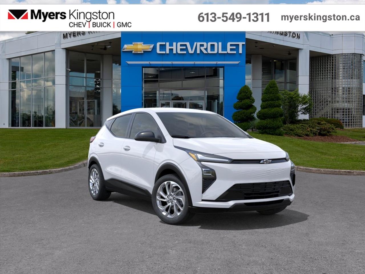 <b>Heated Seats,  Heated Steering Wheel,  Adaptive Cruise Control,  Park Assist!</b><br> <br> The 2027 Chevrolet Bolt represents a brilliant new chapter for the beloved icon, combining a premium digital experience with the everyday simplicity you love.<br> <br>On the outside, the 2027 Chevrolet Bolt presents a sleek and matured look, highlighted by a streamlined profile that glides through the air. Inside, the cabin has been thoughtfully overhauled to feel airy and open, featuring a sophisticated column-mounted shifter and high-quality materials that elevate the daily commute. With its perfect blend of eye-catching style, a tech-rich interior, and a reputation for being the ultimate companion for modern life, the Bolt is the clever choice for those ready to embrace the future of driving.<br> <br>This Summit White SUV has an Automatic transmission. <br> <br> Our Bolts trim level is LT. This modern electric hatchback is the perfect companion for the eco-conscious daily commuter, featuring a clean exterior design with silver painted wheels, heated power-adjustable gloss black mirrors, and IntelliBeam automatic high-beam control. The refined interior emphasizes driver comfort with an 8-way power seat, a heated flat-bottom wrapped steering wheel, and cloth front buckets that are heated for those chilly mornings. Staying connected and informed is effortless thanks to the 11.3-inch advanced color touchscreen with Google Built-In, a dedicated 11-inch driver information display, and 5G vehicle connectivity with a Wi-Fi hotspot. Premium conveniences like remote start, adaptive cruise control, and an auto-dimming rearview mirror seamlessly integrate into your routine to take the stress out of every drive. Safety is exceptionally comprehensive, utilizing an advanced suite that includes Blind Zone Steering Assist, Intersection Automatic Emergency Braking, and the innovative Safety Alert Seat to keep you protected from all angles. This vehicle has been upgraded with the following features: Heated Seats, Heated Steering Wheel, Adaptive Cruise Control, Park Assist. This is a demonstrator vehicle driven by a member of our staff and has just 2234 km.<br><br> <br>To apply right now for financing use this link: <a href=https://www.taylorautomall.com/finance/apply-for-financing/ target=_blank>https://www.taylorautomall.com/finance/apply-for-financing/</a><br> <br/>Total rebate of $2300 is reflected in the price. Incentives expire 2026-08-31. See dealer for details. <br><br>HST, licensing, and Federal luxury tax (if applicable) are extra. <br><br> Come by and check out our fleet of 60+ used cars and trucks and 180+ new cars and trucks for sale in Kingston.  o~o