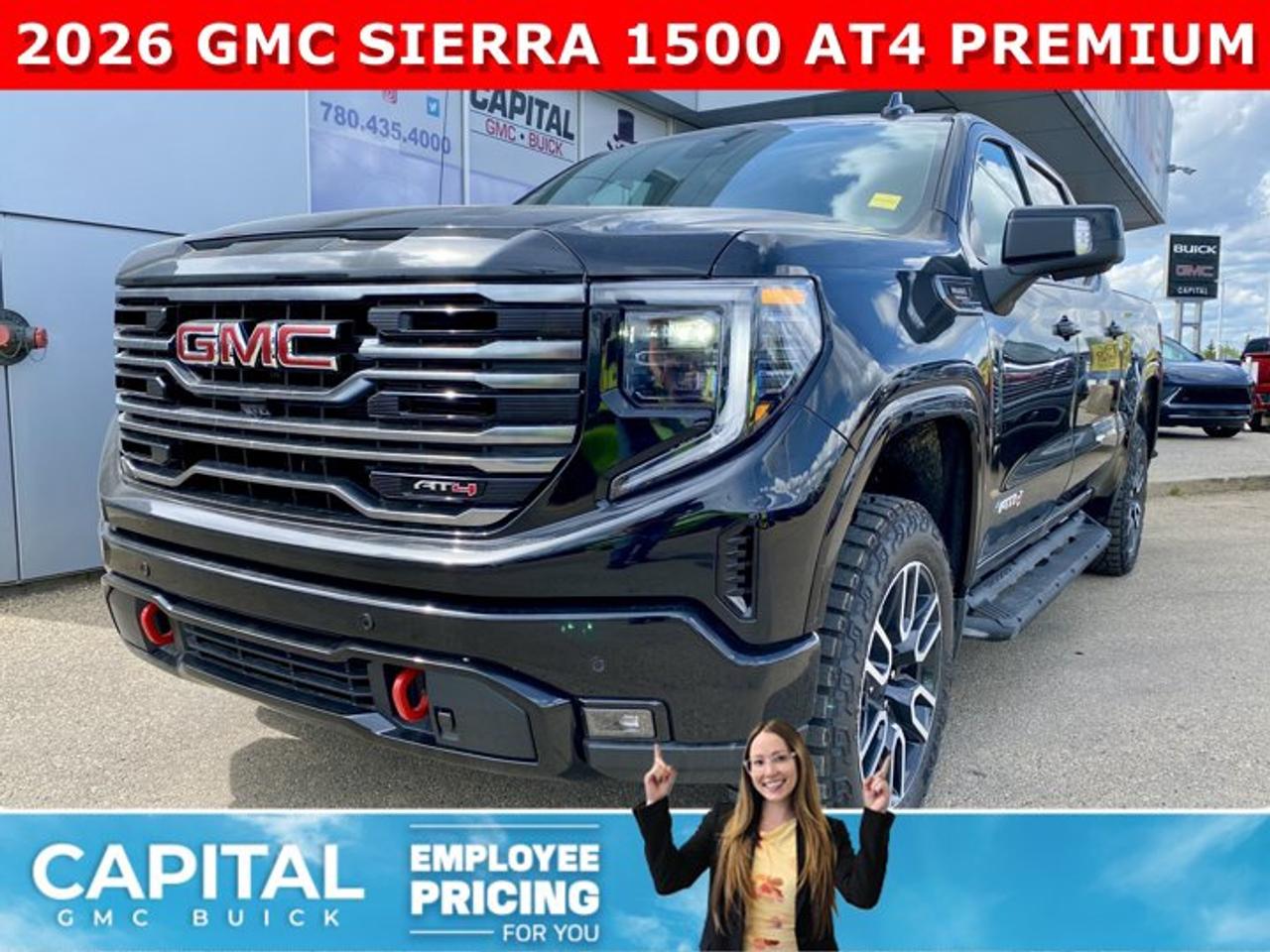 Dont miss out on this limited production Sierra 1500 AT4 Diesel! Fully Equipped with the Premium Plus Package, Technology Package, Heated and Cooled Bucket Seats, Heated Rear Seats, Heated Steering, 360 CAM, 15 Heads-up Display, Rear Streaming Camera Mirror, Body Color Wheel Arch Moldings, Power Sunroof, Wireless Charger, Dual Exhaust, 2 Inch Factory Lift and so much more... This rare truck can be yours so CALL NOWAsk for the Internet Department for more information or book your test drive today! Text 507-585-4395 for fast answers at your fingertips!AMVIC Licensed Dealer - Licence Number B1044900