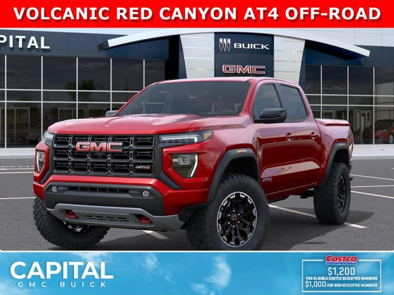 Check out this amazing 2026 GMC Canyon AT4... Fully equipped with options like Heated Seats, MultiStow Tailgate, Parking Assist Sensors, Remote Start, Trailer Package w/ Brake Controller, Blind Zone Steering Assist, Off-Road 2 Inch Factory Lift, and so much more! CALL NOWAsk for the Internet Department for more information or book your test drive today! Text 507-585-4395 for fast answers at your fingertips!AMVIC Licensed Dealer - Licence Number B1044900Disclaimer: All prices are plus GST and include all cash credits and loyalties. See dealer for details. AMVIC Licensed Dealer # B1044900