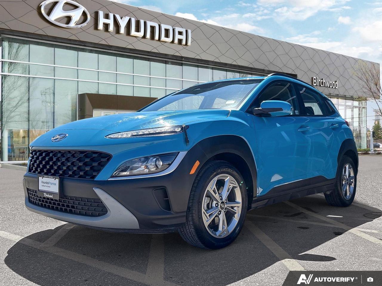 Winnipegs #1 Hyundai Dealer for 6 consecutive years and now Canadas 2026 Dealer of the Year! Come and See Why! 

We believe the first step to a great customer experience is transparent pricing and payments. Also, we offer a complete online and in-store experience, we allow you to shop the way you want! Easy quotes with no pressure!

Thank you for viewing our inventory online, we would love the opportunity to provide you with more information, photos, or a customized video! Please just ask!
This 2023 Hyundai Kona Preferred in striking Surfy Blue is a well-equipped AWD compact SUV with a clean accident history and over 52,000 km of real-world reliability already logged. With a strong suite of driver assistance technology, comfortable heated seating, and seamless smartphone integration, its a practical everyday driver that doesnt compromise on capability or comfort.

Key Features
- All-Wheel Drive (AWD) with Intelligent Variable Transmission  confident handling year-round on Manitoba roads
- Heated Front Bucket Seats (3-Step) with 6-way adjustable drivers seat for personalized comfort
- Heated Leather Steering Wheel with cruise and audio controls
- Smart Device Remote Engine Start + FOB Keyfob Remote Start  pre-warm or pre-cool before you get in
- 8 Colour Touchscreen with wireless Android Auto & Apple CarPlay, SiriusXM, Bluetooth, and 6-speaker audio
- Proximity Key with Push Button Start for keyless convenience
- Blind-Spot Collision-Avoidance Assist, Rear Cross-Traffic Collision-Avoidance, and Lane Follow Assist
- Accident-free vehicle history

Safety Highlights
- Forward Collision Mitigation
- Lane Keep Assist & Lane Departure Warning
- Driver Monitoring Alert
- Electronic Stability Control & ABS
- Emergency SOS Capability via BlueLink

Ready to make it yours? Reserve this Kona online, start your purchase from home, or contact us at Birchwood Hyundai to get more info, additional photos, or a personalized video walkthrough. You can also book a test drive at a time that works for you  were here to make the process simple and pressure-free.
All Used Vehicles at Birchwood Hyundai include: 

*Full Multi-point Inspection 
*Free CARFAX vehicle report 
*Full tank of gas 
*Detailed cleaning 

Want a better look at a part or feature of this vehicle? Contact us and we can provide you a personalized video to show you in detail!

Experience award winning service at Birchwood Hyundai on McPhillips today and see why we are the Dealer of the Year and the #1 Certified Pre-Owned Hyundai dealership in Western Canada!

Dealer permit #4423
Dealer permit #4423