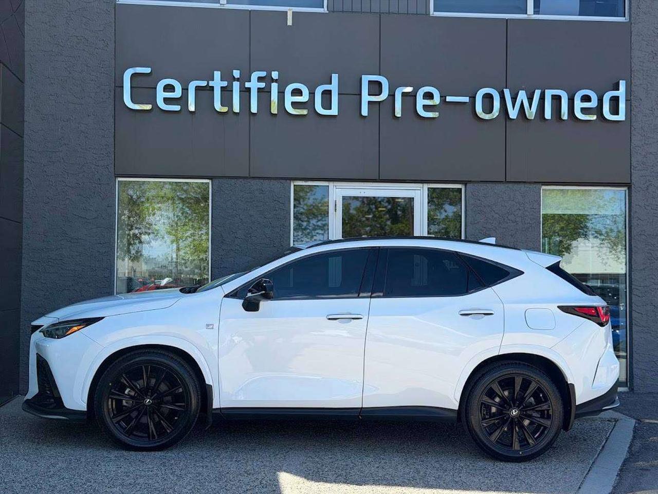 This LOW KM Lexus NX350 F SPORT comes fully loaded with a reliable and responsive 2.4L TURBOCHARGED motor, automatic transmission with selectable drive modes, an impressive ALL WHEEL DRIVE system, 20-inch gloss black F SPORT alloy wheels, F SPORT exterior grill and body styling, automatic Intelligent triple LED headlights, power SUNROOF, heated / cooled power leather F SPORT seats with memory settings, power adjustable heated F SPORT steering wheel, Heads Up Display, Blind Spot Detection system, wireless APPLE CARPLAY / ANDROID AUTO,  premium 10-speaker sound system, dual zone automatic climate control, auto dimming rearview mirror, rear cross-traffic alert, proximity key with push start ignition, Forward Collision Avoidance Assist w/ Emergency Braking, Dynamic Radar Cruise Control, Lane Tracing Assist, Lane Departure Alert with Steering Assist and much more!!!