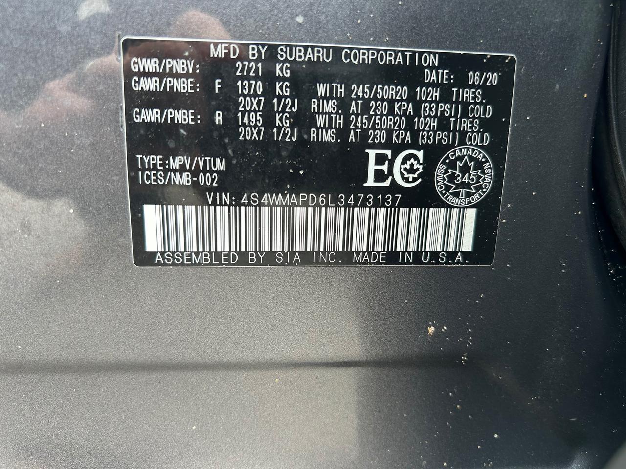 2020 Subaru ASCENT Limited 7-Passenger Photo