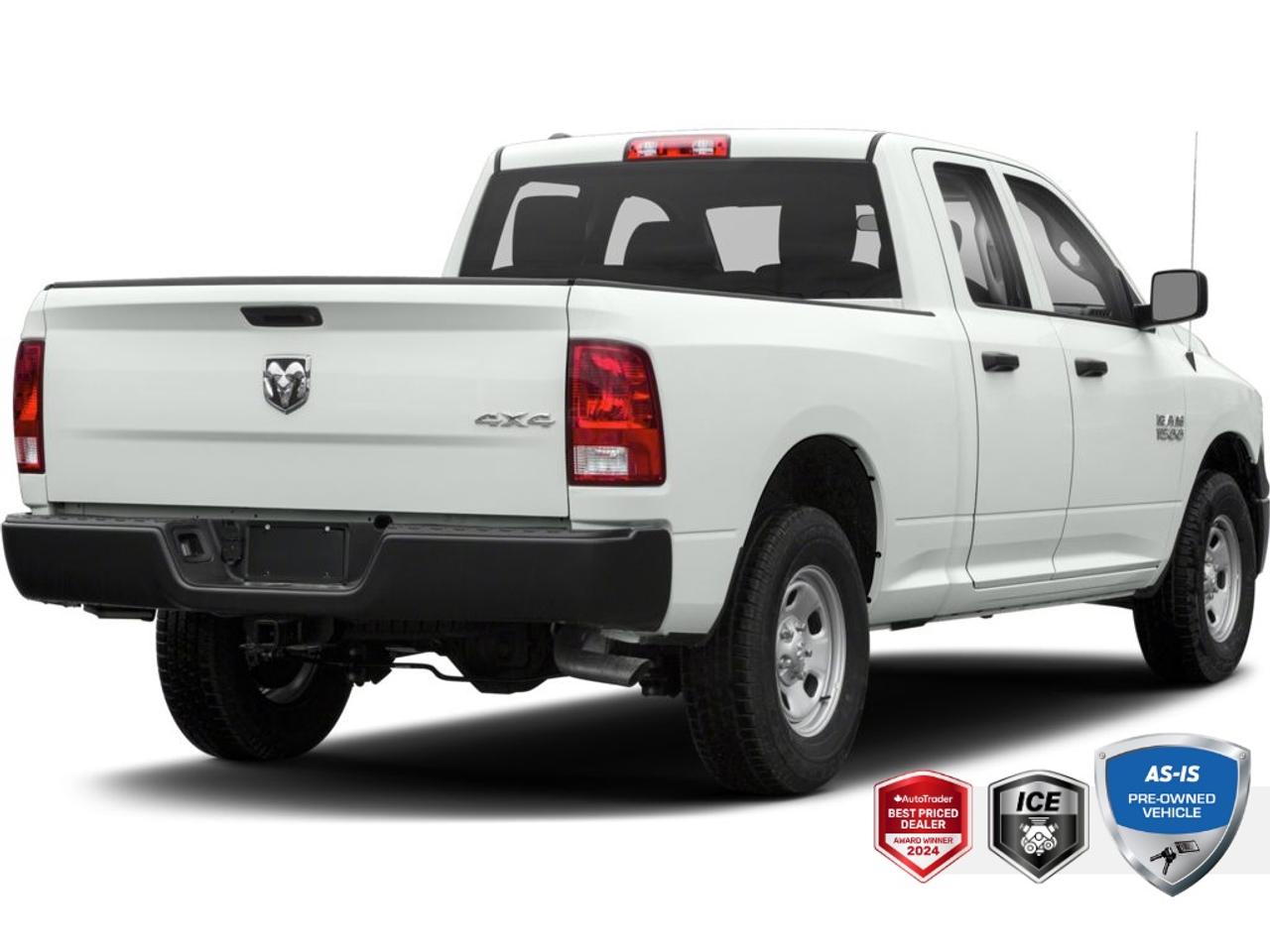 Recent Arrival!<br><br><br>No Accidents, LOCAL TRADE, 17 x 7 Aluminum Wheels, 3.55 Rear Axle Ratio, Air Conditioning, Black Exterior Mirrors, Block heater, Brake assist, Bright Front Bumper, Bright Grille, Bright Rear Bumper, Chrome Appearance Group, Class IV Receiver Hitch, Cloth 40/20/40 Bench Seat, Electronic Stability Control, Front Armrest w/Cupholders, Fully automatic headlights, Heavy Duty Vinyl 40/20/40 Split Bench Seat, Quick Order Package 23A ST, Rear Folding Seat, SIRIUSXM Satellite Radio w/1-Year Subscription, SXT Appearance Group, Trailer Brake Control, Trailer Brake Control Group (DISC).<br><br>Bright White Clearcoat ST<br>SXT APPEARANCE PKG | TRAILER BRAKE CONTROLLER | ST POPULAR EQUIPMENT GROUP 2013 Ram 1500 ST  4.7L V8 FFV<br>6-Speed Automatic<br>4WD<br><br>Awards:<br>  * Motor Trend Truck of the Year   * Wards 10 Best Engines   * NACTOY 2013 North American Truck of the Year<br><br><br>Reviews:<br>  * Supple ride and composed handling; eight-speed transmission; impressive base V6 engine; refined cabin; impressive tech features and controls. Source: Edmunds<br>  * If youve been searching for a rugged full-size truck that packs the latest in in-vehicle entertainment along with best-in-class fuel economy, the 2013 Ram 1500 should be at the top of your list. Source: KBB.com<p> </p><h4>AS-IS PRE-OWNED VEHICLE</h4><p>This vehicle is part of our AS-TRADED inventory. Instead of sending this recent trade-in to a dealer auction, we are offering it to our retail customers first. This is a unique opportunity to purchase a vehicle exactly as it arrived.</p><p>The Wholesale Advantage:</p><p>- Unbeatable Pricing: Priced 30-50%<strong> </strong>below typical market value because we have not added any reconditioning costs.<br>- Raw & Uninspected: We have not performed a mechanical inspection. You are purchasing the vehicle in its original, untouched condition.<br>- Mechanic’s Special: Ideal for DIY buyers or those with their own service connections who want to handle the work themselves.<br>- Direct Access: You get the first opportunity to buy this local trade-in before it is offered to wholesalers.</p><p><em>See below for mandatory As-Is disclosure.</em></p><p>This vehicle is being sold AS-IS, unfit, not e-tested, and is not represented as being in roadworthy condition, mechanically sound or maintained at any guaranteed level of quality. The vehicle may not be fit for use as a means of transportation and may require substantial repairs at the purchaser’s expense. It may not be possible to register the vehicle to be driven in its current condition. This vehicle does not qualify for AutoIQs 7-Day Money Back Guarantee</p><p>The buyer of this vehicle will be responsible for all costs associated with passing a Ministry of Transportation Safety Inspection, which is needed to license a vehicle in the Province of Ontario. We are offering this vehicle at a reduced price, as the buyer will be responsible for all costs associated with making this vehicle roadworthy. We have not inspected this vehicle mechanically and do not know what repairs/costs are involved in getting it roadworthy. It may or may not have mechanical, cosmetic, safety and/or emissions issues. By allowing you to choose where and how you want the certifications completed, you have an opportunity to save money!</p><p>SPECIAL NOTE: This vehicle is reserved for AutoIQs retail customers only. Please, no dealer calls. Errors and omissions excepted.</p><p>*As-traded, specialty or high-performance vehicles are excluded from the 7-Day Money Back Guarantee Program (including, but not limited to Ford Shelby, Ford mustang GT, Ford Raptor, Chevrolet Corvette, Camaro 2SS, Camaro ZL1, V-Series Cadillac, Dodge/Jeep SRT, Hyundai N Line, all electric models)</p>