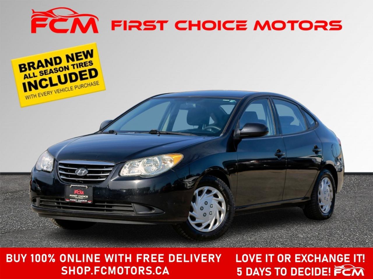 ** ** SPECIAL LIMITED TIME OFFER ** ** PURCHASE ANY VEHICLE THIS WEEK AND RECEIVE 4 BRAND-NEW ALL-SEASON TIRES AT NO ADDITIONAL COST!!! DON   T MISS THIS EXCLUSIVE CHANCE TO UPGRADE YOUR RIDE AND STAY PREPARED FOR ANY WEATHER!!! <br><br>EXCITING NEWS FROM FIRST CHOICE MOTORS! Our brand-new online showroom is now open to the public, bringing the ultimate car shopping experience right to your fingertips! Enjoy a 100% online car shopping experience, with over 500 certified vehicles in stock, comprehensive protection plans, and thousands of new auto parts & accessories available! Plus, for a limited time, were offering FREE deliveries across Ontario on all vehicle purchases! Dont miss out   visit Shop.fcmotors.ca to find and upgrade your perfect vehicle today!<br><br>Welcome to First Choice Motors, the largest car dealership in Toronto of pre-owned cars, SUVs, and vans priced between $5000-$15,000. With an impressive inventory of over 300 vehicles in stock, we are dedicated to providing our customers with a vast selection of affordable and reliable options. <br><br>Were thrilled to offer a used 2010 Hyundai Elantra GL, black color with 139,000km (True Kilometers Unknown) (STK#9889) This vehicle was $5490 NOW ON SALE FOR $4990. It is equipped with the following features:<br>- Automatic Transmission<br>- Heated seats<br>- Power windows<br>- Power locks<br>- Power mirrors<br>- Air Conditioning<br><br>At First Choice Motors, we believe in providing quality vehicles that our customers can depend on. All our vehicles come with a 36-day guarantee on all safety related items. We also offer additional warranty options up to 5 years for our customers who want extra peace of mind.<br><br>Furthermore, all our vehicles are sold fully certified with brand new brakes rotors and pads, a fresh oil change, and brand new set of all-season tires installed & balanced. You can be confident that this car is in excellent condition and ready to hit the road.<br><br>At First Choice Motors, we believe that everyone deserves a chance to own a reliable and affordable vehicle. Thats why we offer financing options with low interest rates starting at 7.9% O.A.C. Were proud to approve all customers, including those with bad credit, no credit, students, and even 9 socials. Our finance team is dedicated to finding the best financing option for you and making the car buying process as smooth and stress-free as possible.<br><br>Our dealership is open 7 days a week to provide you with the best customer service possible. We carry the largest selection of used vehicles for sale under $9990 in all of Ontario. We stock over 300 cars, mostly Hyundai, Chevrolet, Mazda, Honda, Volkswagen, Toyota, Ford, Dodge, Kia, Mitsubishi, Acura, Lexus, and more. With our ongoing sale, you can find your dream car at a price you can afford. Come visit us today and experience why we are the best choice for your next used car purchase!<br><br>All prices include $22.00 OMVIC Fee.  Excludes, license plates, ownership registration and ONTARIO HST (13%)<br>*No Credit Card payments can be accepted for Vehicle Purchases*