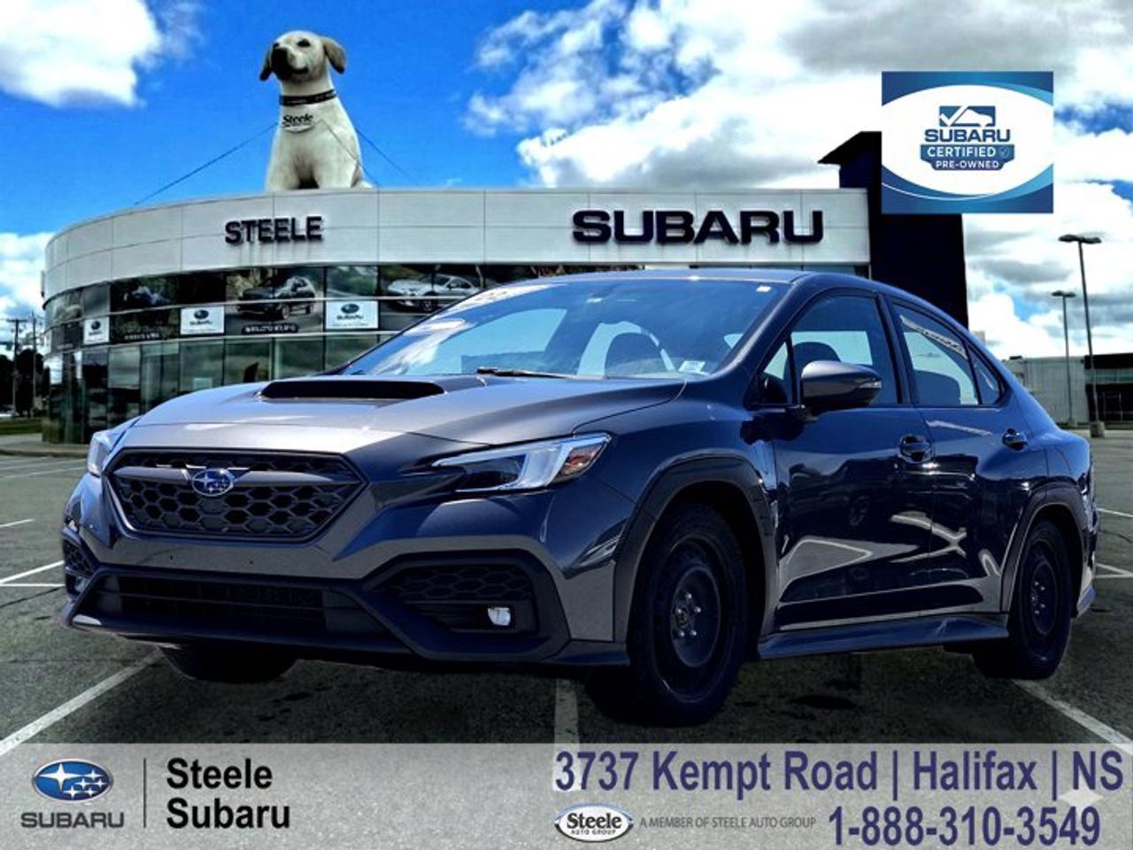 2022 Subaru WRX Sport-tech | Symmetrical AWD | Turbocharged BOXER | Harman Kardon Audio | EyeSight SafetySubaru Certified Pre-Owned (CPO) | Rates as low as 3.99%* | CPO Warranty IncludedTheres something about a WRX on a clear Nova Scotia evening the kind of car that makes a simple drive along the Bedford Basin or an open stretch of Highway 102 feel sharper, more connected, and genuinely enjoyable every time you get behind the wheel.The Sport-tech trim sits at the top of the WRX lineup, pairing a turbocharged 2.4L SUBARU BOXER engine with Subarus Performance Transmission and Symmetrical Full-Time AWD for strong, confidence-inspiring performance in all conditions. Acceleration is quick and responsive, while the chassis stays planted and composed through corners and uneven pavement. This one owner lease return has been well maintained, giving the next owner added confidence in its condition and care. It brings together everyday usability with a more refined interior, upgraded tech, and the kind of all-weather capability that works just as well for commuting as it does for weekend drives across Nova Scotia.Performance & Safety2.4L turbocharged SUBARU BOXER 4-cylinder engineSubaru Performance Transmission (automatic)Symmetrical Full-Time AWDEyeSight Driver Assist TechnologyAdaptive cruise controlPre-collision brakingLane centering assistVehicle Dynamics Control with traction controlComfort & TechHeated front seatsLeather and ultrasuede upholstery11.6-inch touchscreen infotainment systemApple CarPlay & Android AutoHarman Kardon premium audio systemIntegrated navigation systemDual-zone automatic climate controlKeyless entry with push-button startPower drivers seatHeated side mirrorsContact Steele Subaru in Halifax to schedule a test drive and experience this WRX Sport-tech for yourself a great way to enjoy the drive while staying ready for everything Nova Scotia roads can throw at you.SUBARU CERTIFIED PRE-OWNEDThis vehicle is Subaru Certified Pre-Owned, having successfully passed a comprehensive 160-Point Inspection completed by Subaru factory-trained technicians to ensure quality and peace of mind. Any needed repair or maintenance is performed before the vehicle is certified, so it meets Subarus standards for safety, security, and performance. Every Subaru CPO vehicle includes a CARFAX Vehicle History Report for full transparency. Your Subaru CPO also includes a Certified Limited Warranty with coverage based on age and mileage (minimum 3-month/5,000-km), with upgrade options available through Subaru Protection Plan. For added confidence, Subaru 360 C.A.R.E. 24-hour roadside assistance backed by CAA is included across Canada and the U.S., and youll receive a one-time 10-day / 1,000-km exchange privilege with the selling dealer. Buy with confidence knowing this vehicle has been thoroughly checked and prepared to Subarus standards. Trade-ins are always welcome, and were here to help make your next vehicle purchase smooth and worry-free.Ask us about flexible financing or extended warranty options.*Limited time purchase financing offer provided through Subaru Financial Services by TCCI for qualifying Subaru Certified Pre-Owned Vehicles on approved credit. Rates are subject to change without notice. See your participating Subaru dealer for complete details, terms and conditions.All Wheel Drive, Alloy wheels, Apple CarPlay/Android Auto, Auto High-beam Headlights, Auto-dimming Rear-View mirror, Automatic temperature control, Emergency communication system: STARLINK (subscription required), Exterior Parking Camera Rear, harman/kardon® Speakers, Heated front seats, Heated rear seats, Navigation System, Power driver seat, Power moonroof, Sport steering wheel.