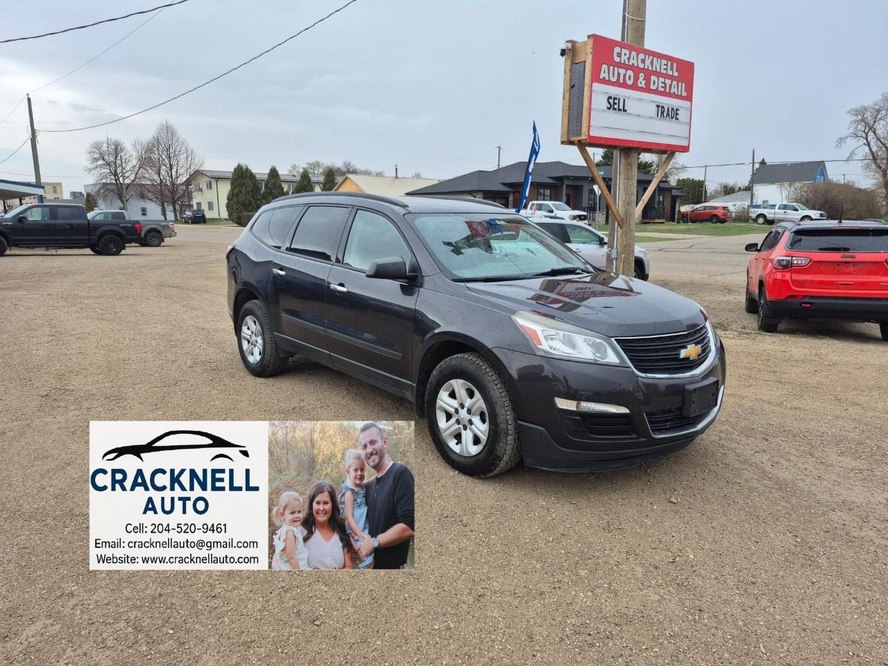 <p>2010 Chevrolet Traverse AWD - Clean Title - Safetied/Serviced</p><p><span style=color:rgb( 15 , 15 , 15 )>﻿Located in Carberry, but capable of bringing to Brandon. Priced to Sell! Carfax Available, excellent condition.</span></p><ul><li><p>Very Low Mileage - 119000kms</p></li><li><p>All Wheel Drive</p></li><li><p>Traction control</p></li><li><p>Basic and Reliable Transport</p></li><li><p>Climate control</p></li><li><p>AM/FM/CD audio system</p></li><li><p>Keyless entry</p></li><li><p>Fold-flat third-row seats - 8 Seats</p></li><li><p>Local</p></li><li><p>Freshly Serviced</p></li></ul><p>Warranty Available /Trades Welcome /<span style=color:rgb( 15 , 15 , 15 )>delivery available.</span></p><p></p><p>Call/Text<u> 204-520-9461</u></p><p></p><p>Dealer #5905</p><p></p><p><strong>Vehicle available for dealer trading, perfect subprime car</strong></p><p></p><p>Treaty cards accepted - 7 Day insurances available meaning you can drive home the same day even if MPI is closed (good for weekends and after hours)</p>